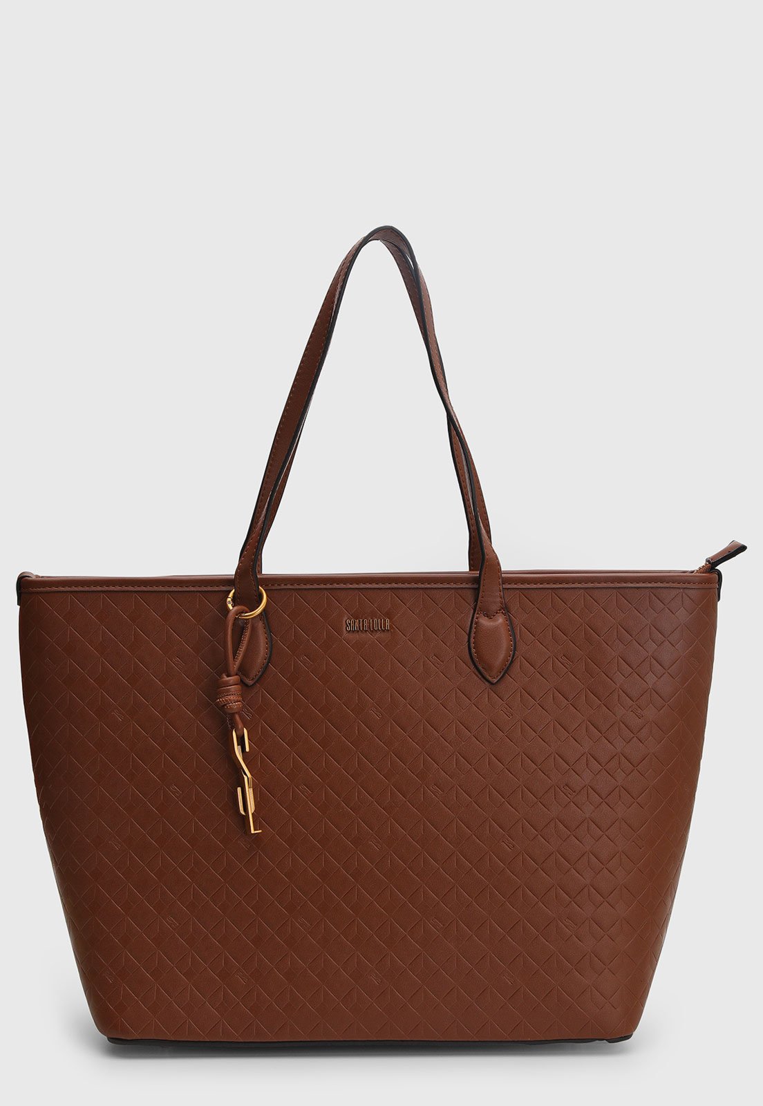Bolsa Grande Feminina Santa Lolla Texturizada Marrom