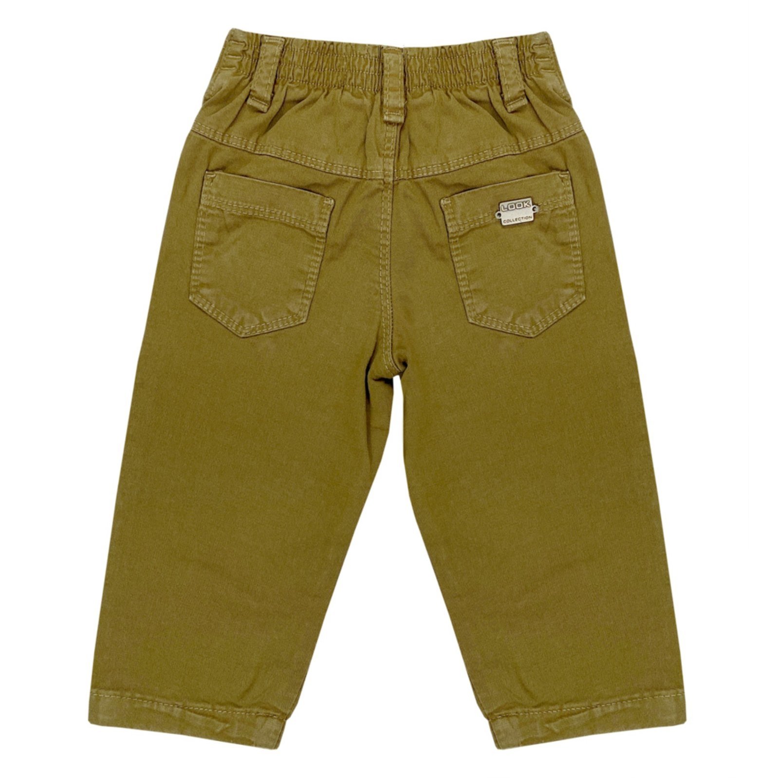 Vista 3 Infantil - Calça Look Jeans Sarja Caqui cáqui caqui Look Jeans cáqui caqui
