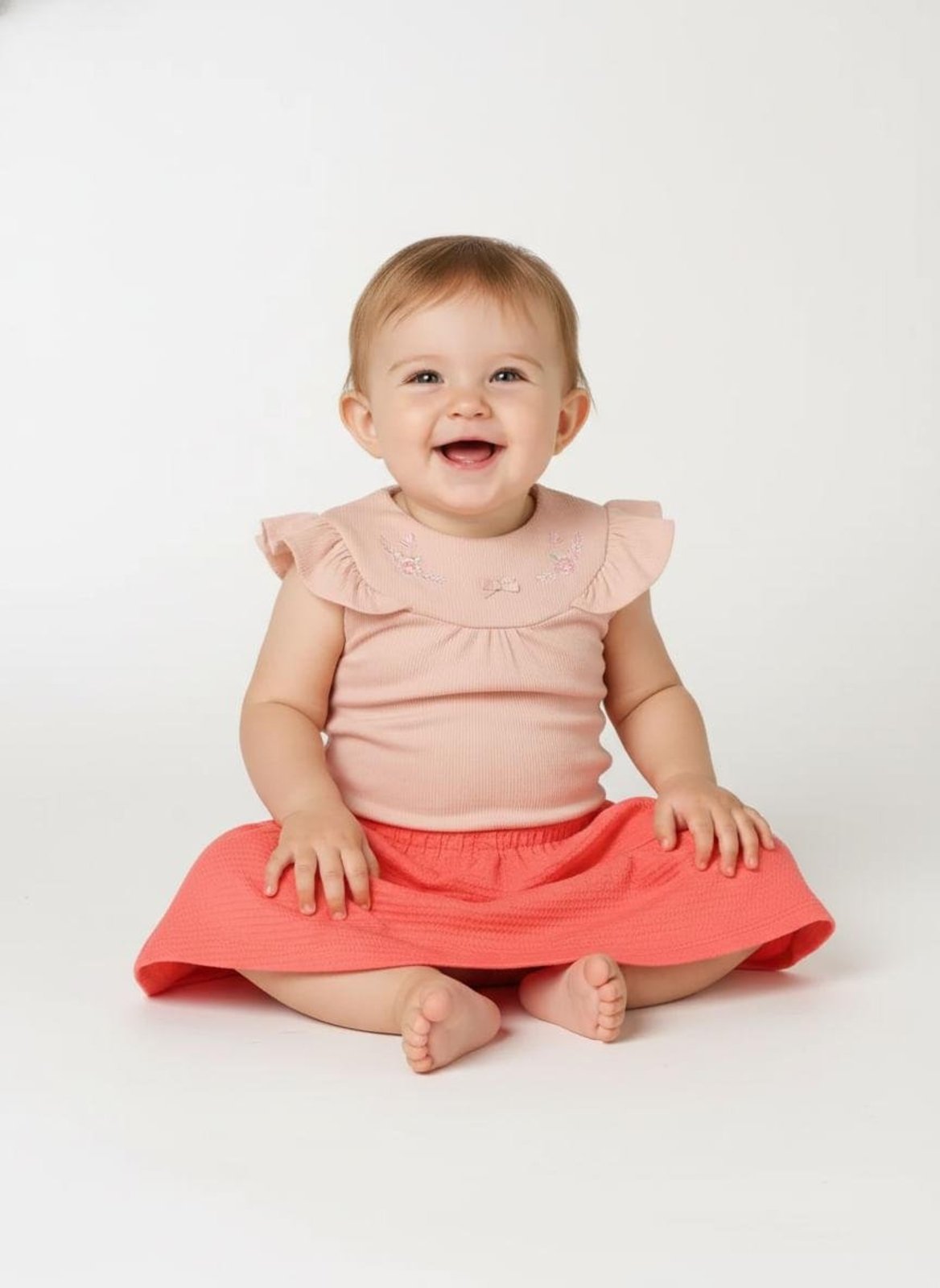 Infantil - Conjunto Curto Canelado Para - CORAL