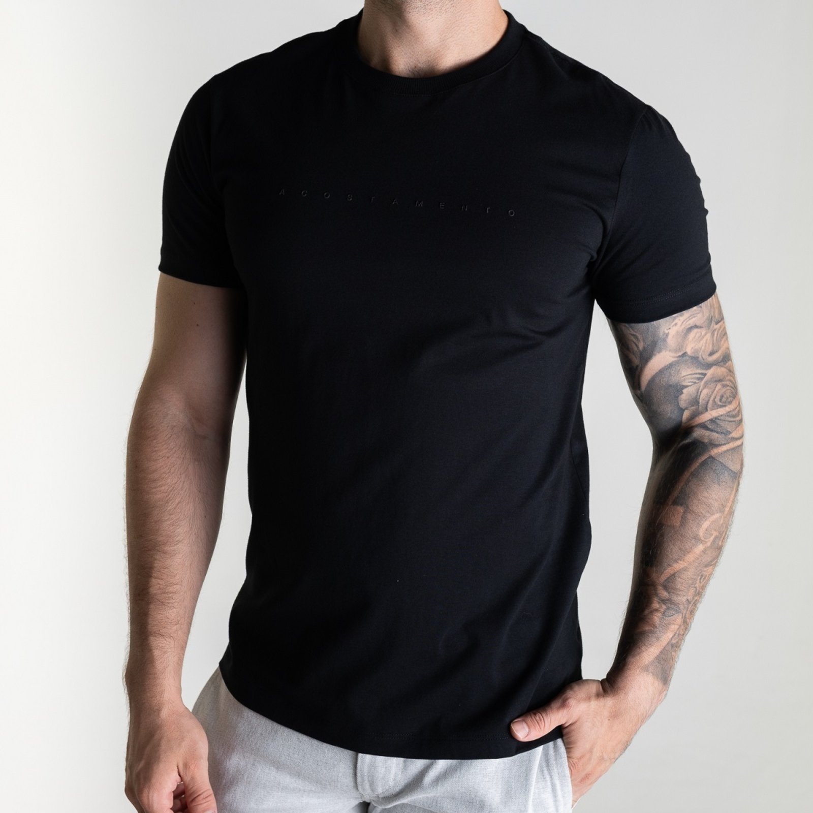 Vista 3 Camiseta Acostamento Minimalist Preta preto Acostamento preto