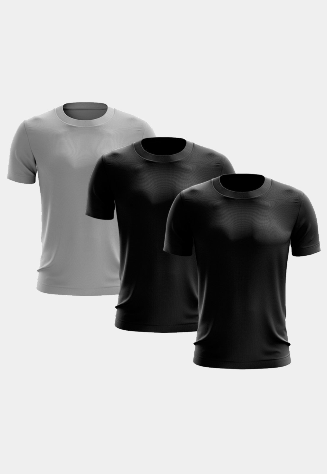 Kit 3 Camisetas Masculina Manga Curta Dry Fit Básica Lisa Proteção Solar UV Térmica Blusa Academia Esporte Camisa