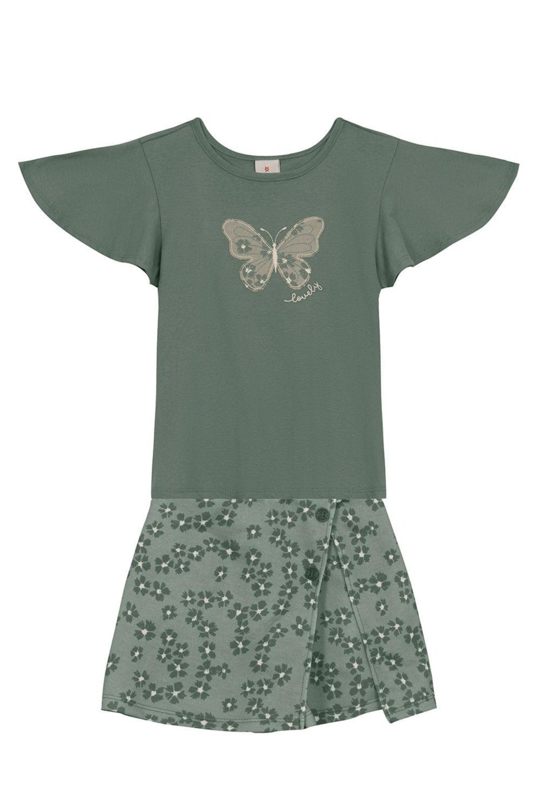 Infantil – Conjunto menina de borboleta Brandili Verde