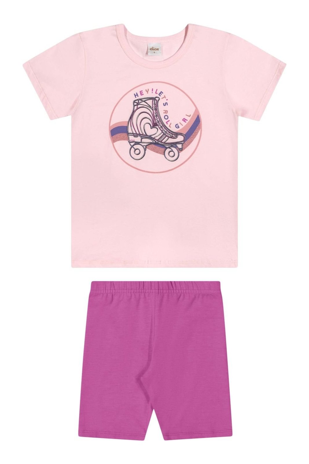 Infantil - Conjunto Menina Roller Elian Rosa