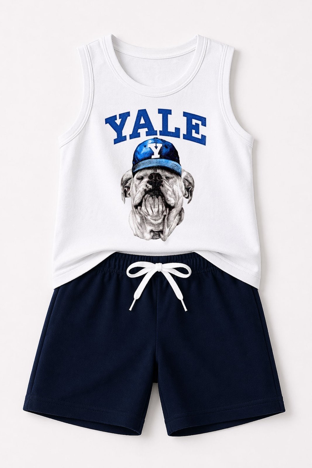 Infantil - Conjunto Regata Masculino Dog Yale Branco - Babei no Look