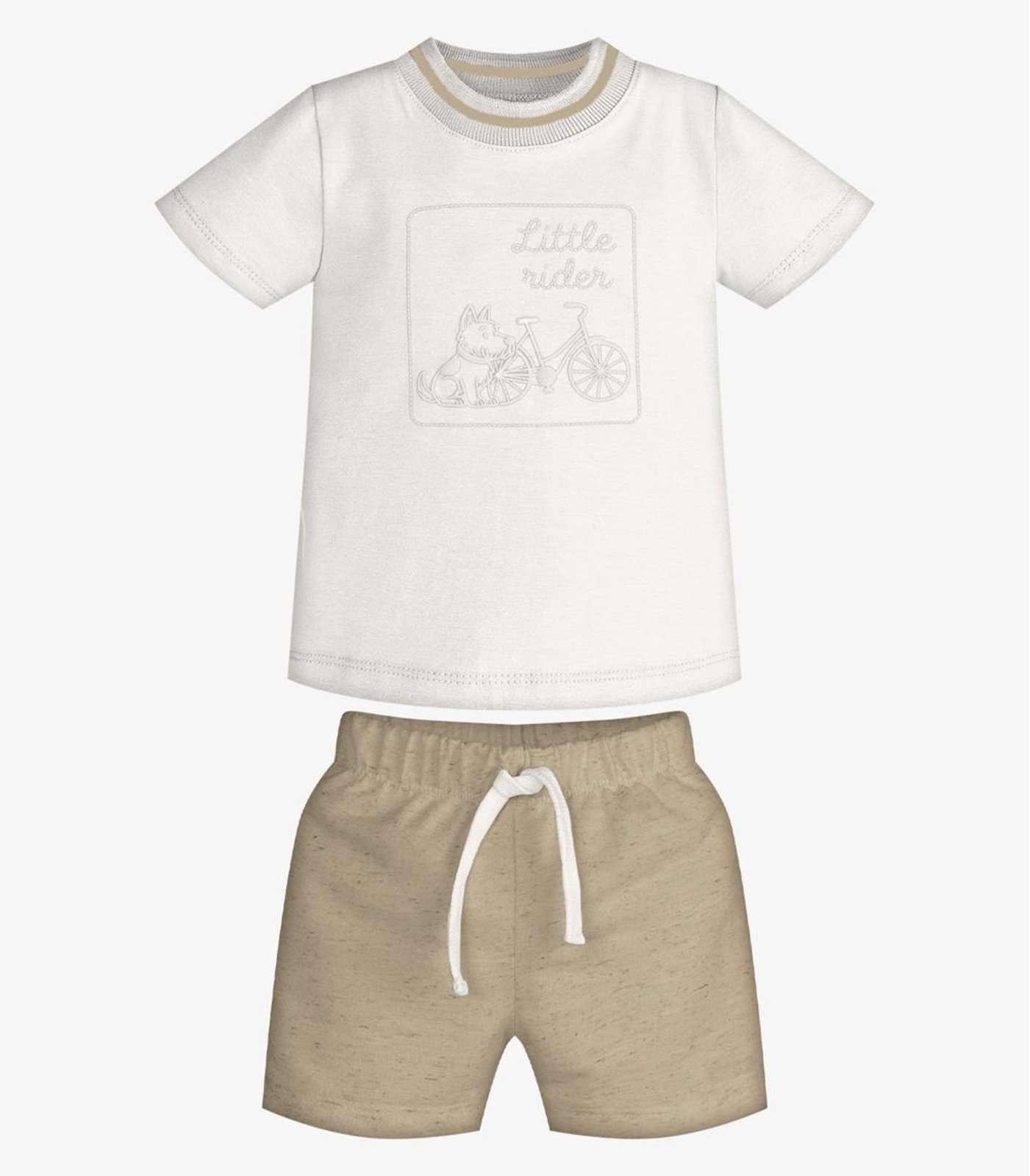 Infantil - Conjunto Camiseta Com Bermuda Trick Nick Bege