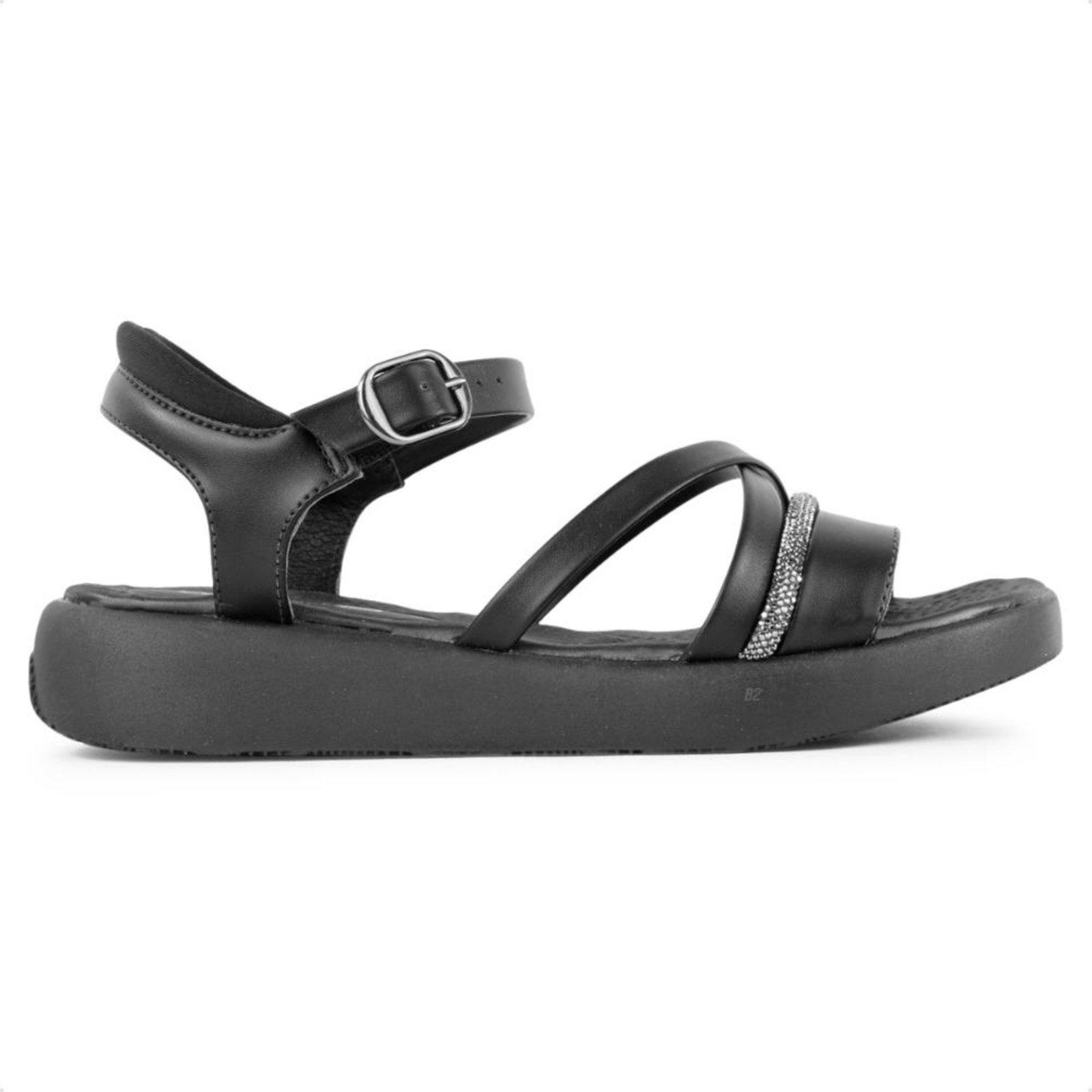 Sandália Comfortflex Fivela Feminina Preto