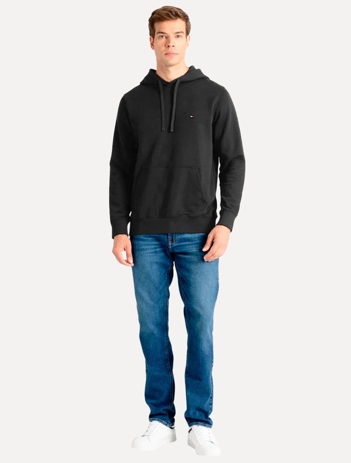 Vista 3 Moletom Tommy Hilfiger Masculino Essential Terry Hoody preto Tommy Hilfiger preto