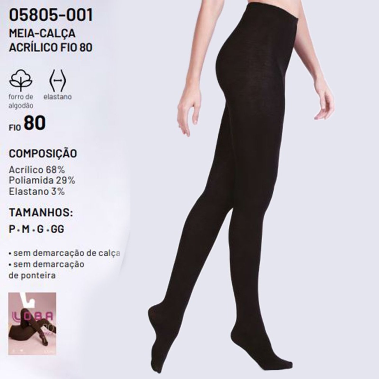 Meia Calça Acrílico Fio 80 05805-001