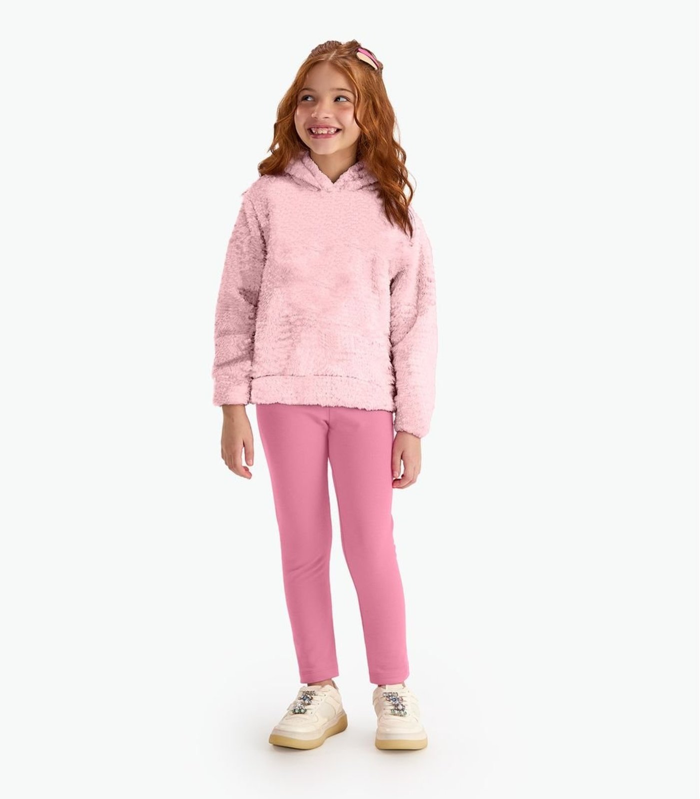Infantil - Conjunto Blusão Com Legging Menina Rovi Rosa