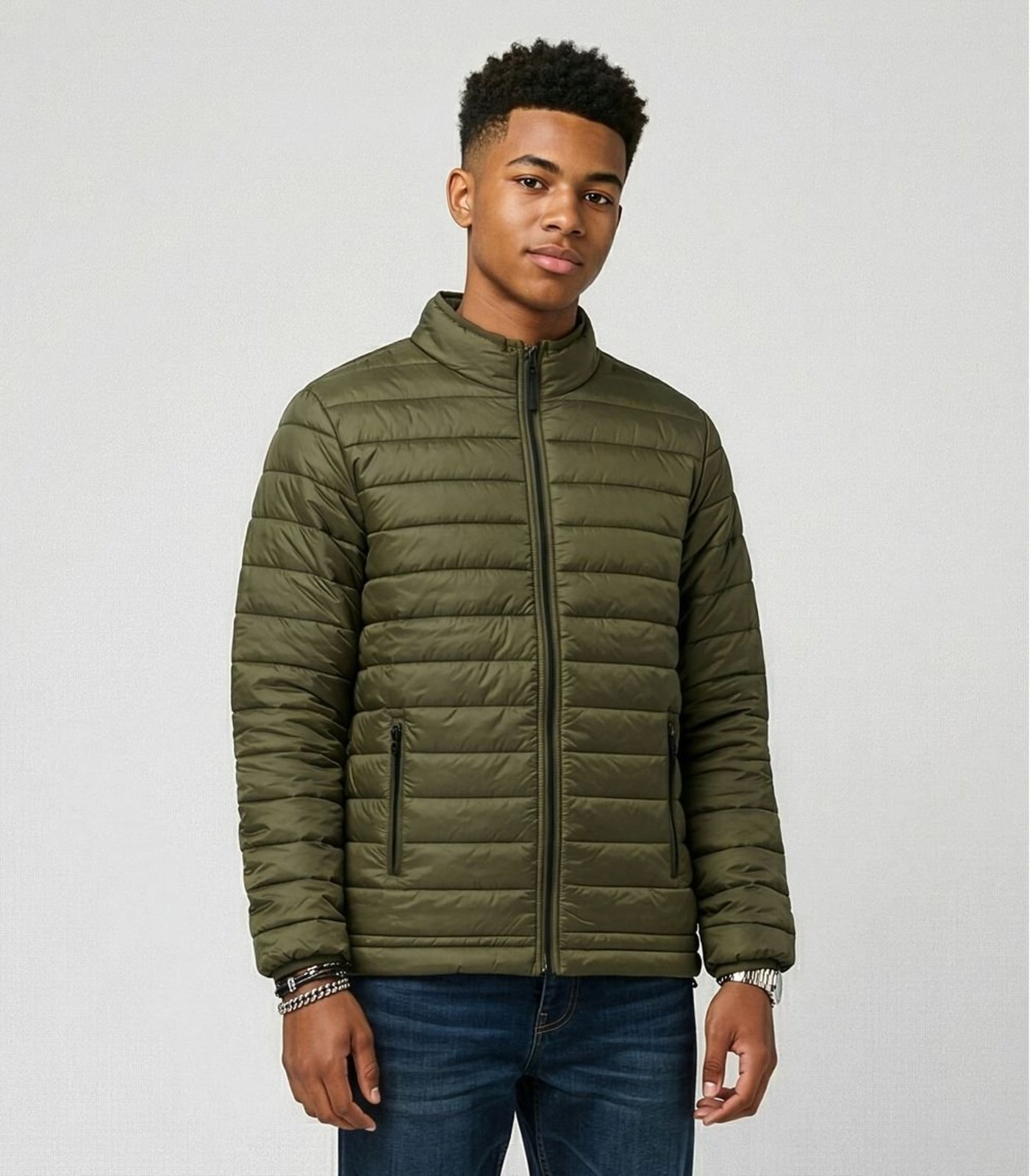 Infantil - Jaqueta Puffer Juvenil Microfibra Masculina Minty Verde