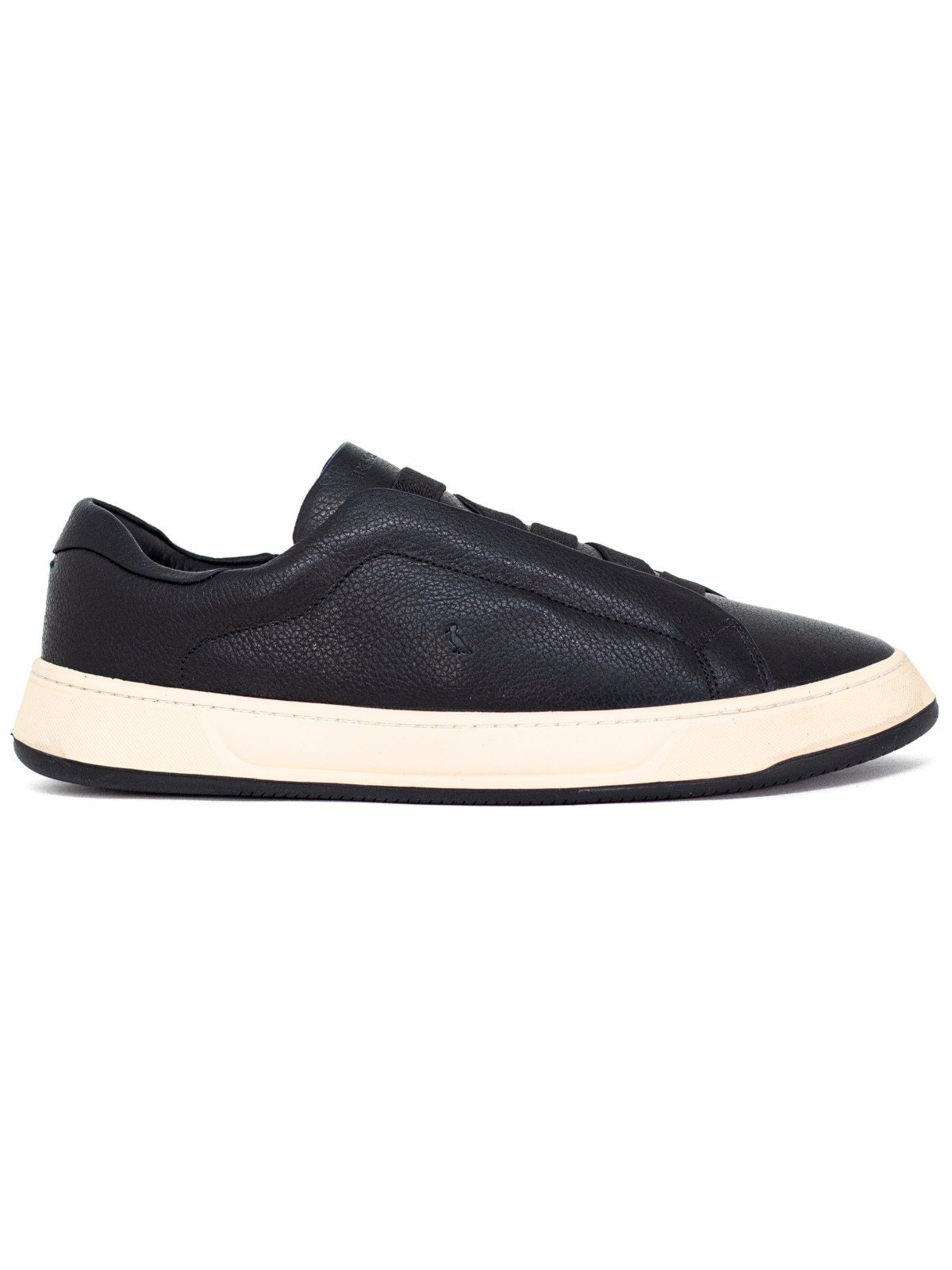 Tênis Masculino Reserva Croma Casual Couro Cadarço Elástico Conforto Preto