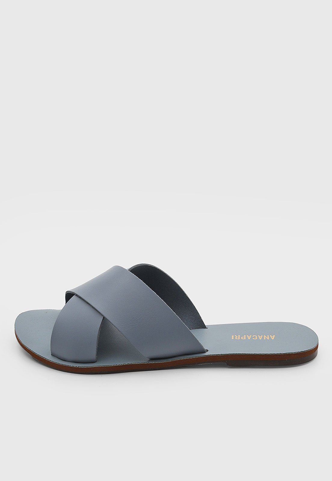 Rasteira Feminina ANACAPRI Couro Azul