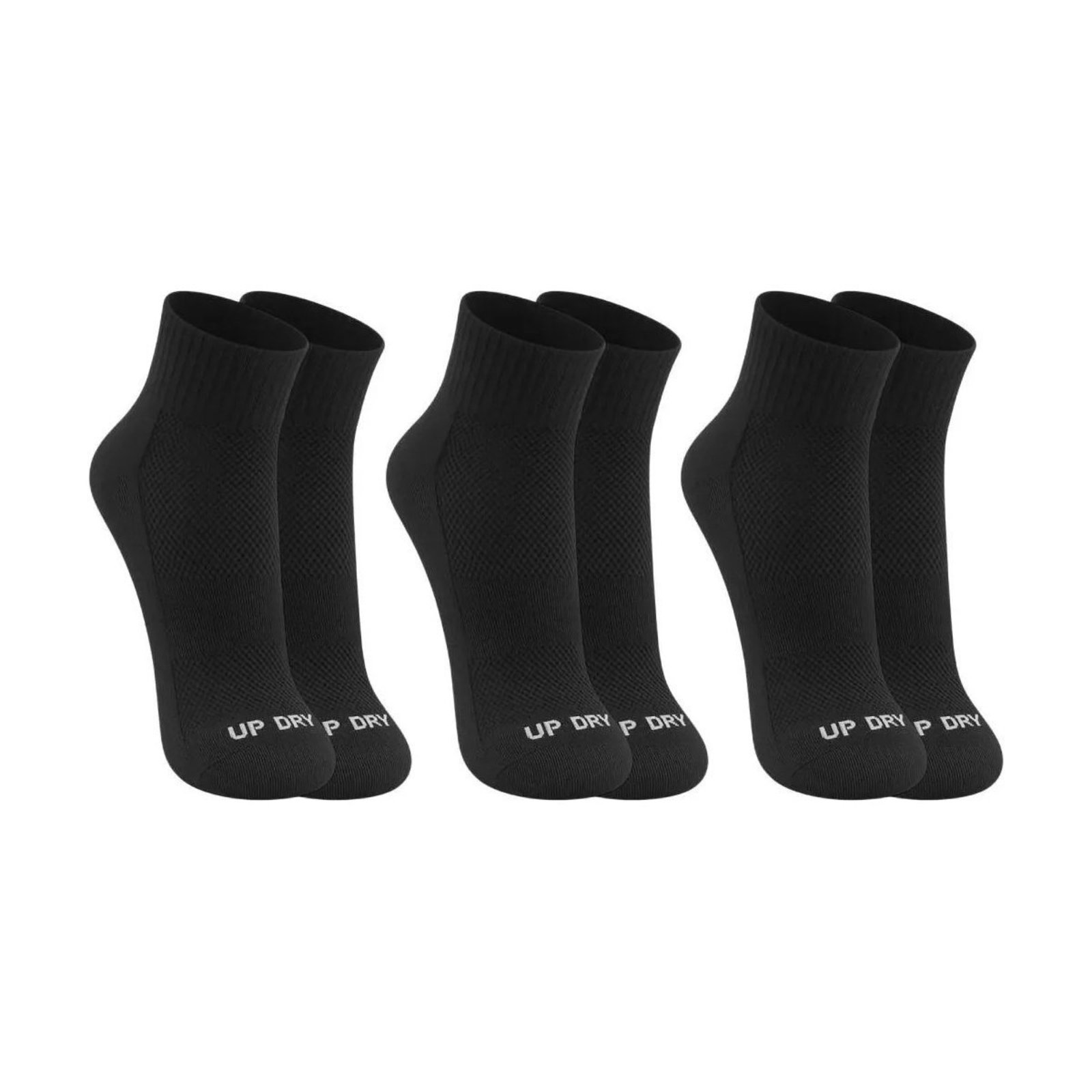 Kit 3 Pares de Meias QLC Sports Cano Médio Esportiva Preto