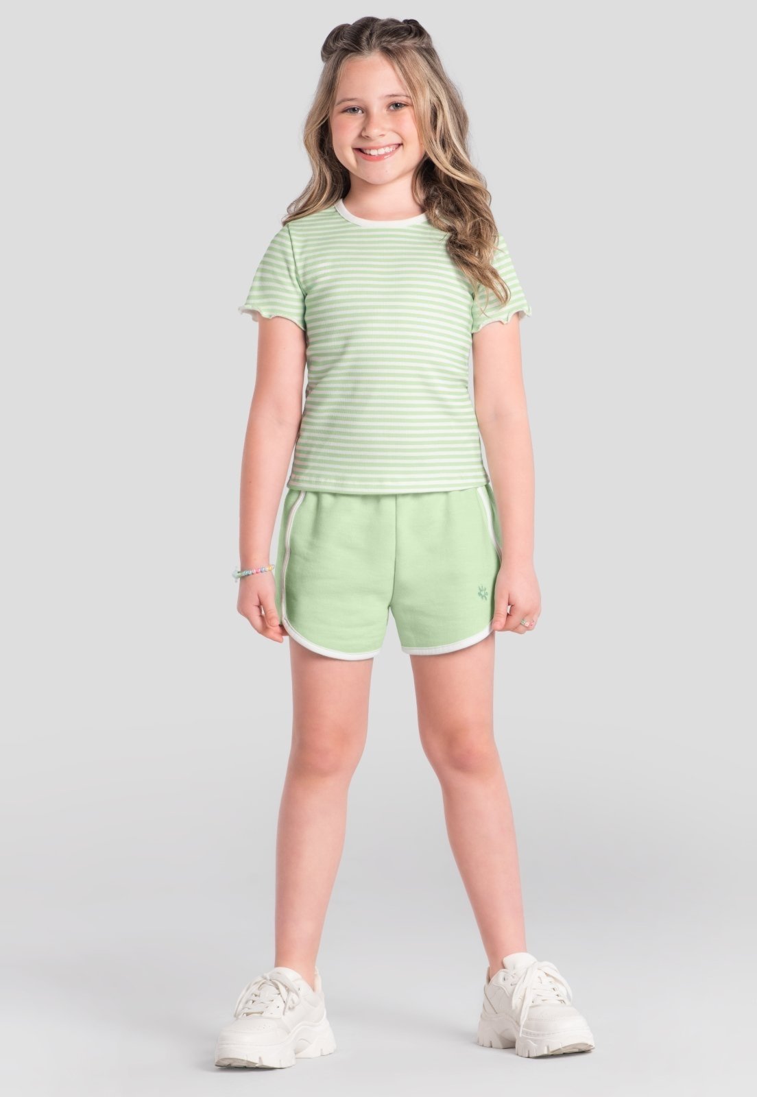 Infantil - Shorts menina em moletinho Brandili