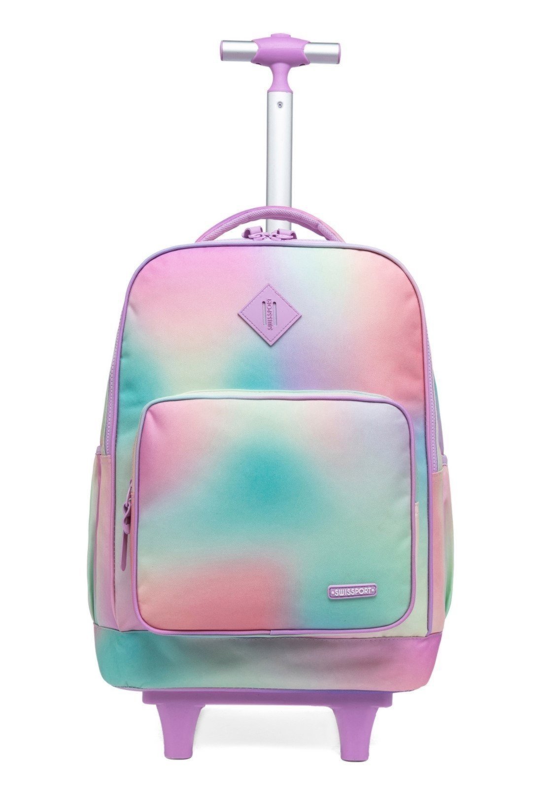 Vista 3 Infantil - Kit Mochila de Rodinha Escolar Estojo Box Lancheira Térmica Juvenil Swissport rosa Swissport rosa