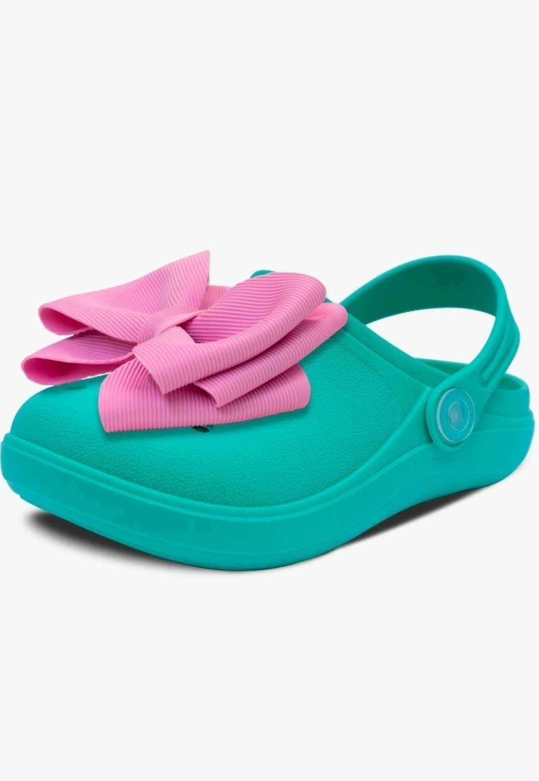 Vista 2 Infantil - Sandália Babuche Feminina Pópidi Menina Laço rosa Pópidí rosa