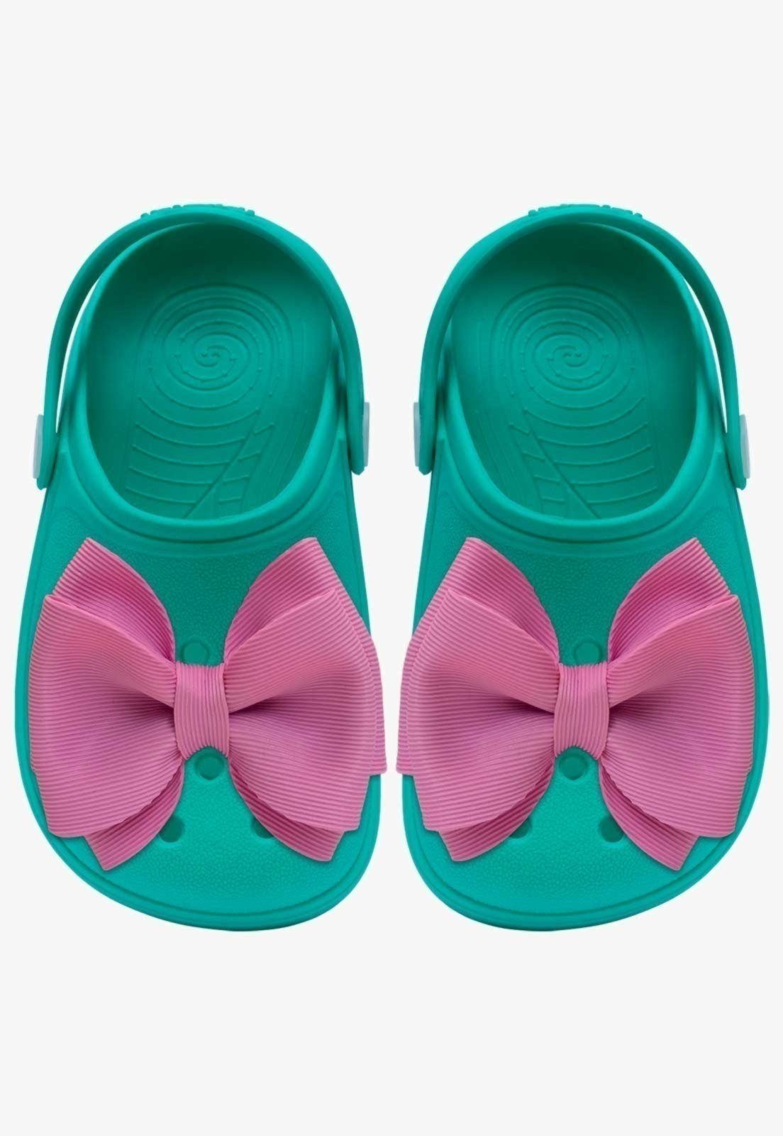 Vista 3 Infantil - Sandália Babuche Feminina Pópidi Menina Laço rosa Pópidí rosa