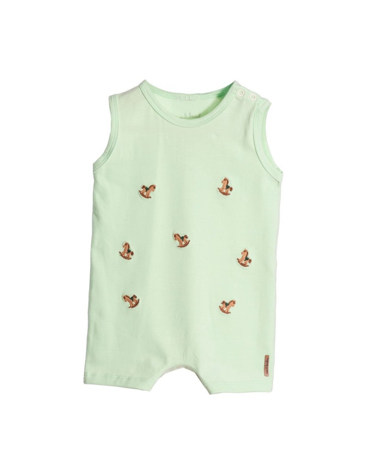 Infantil - Macacão curto cotton bordado cavalinho