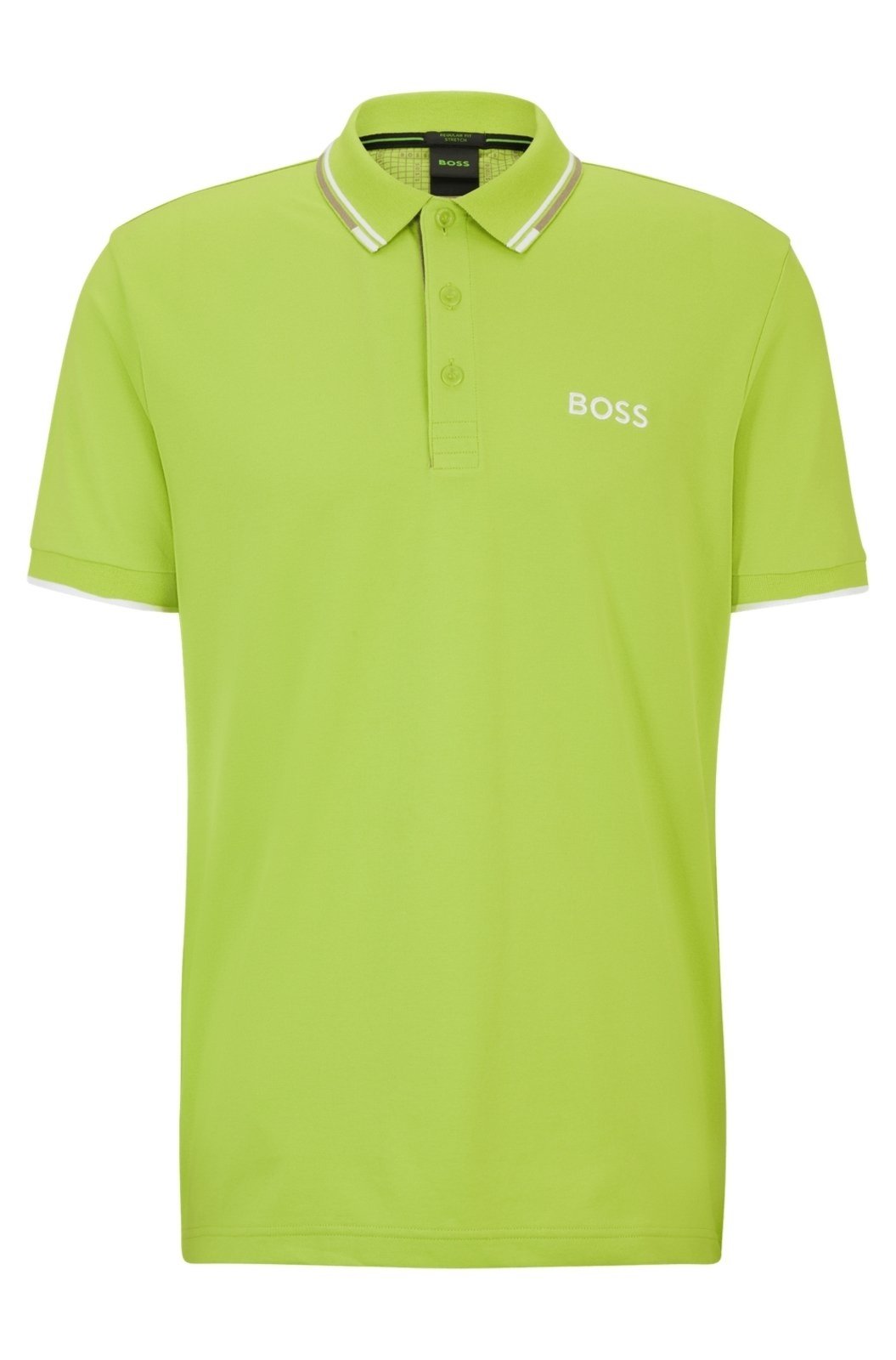 Polo Verde Em Mistura De Algodão Com Detalhes Em Contraste Verde-Claro - EGG