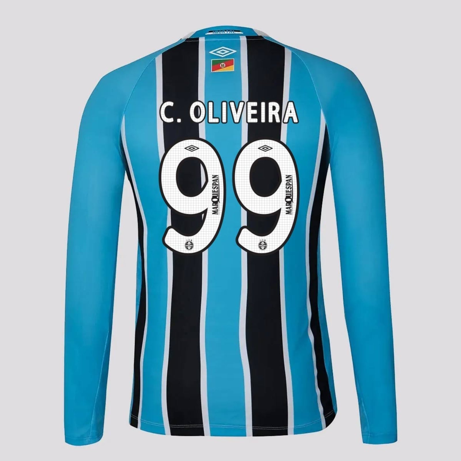 Camisa Umbro Grêmio I 2025 Manga Longa 99 C. Olivera
