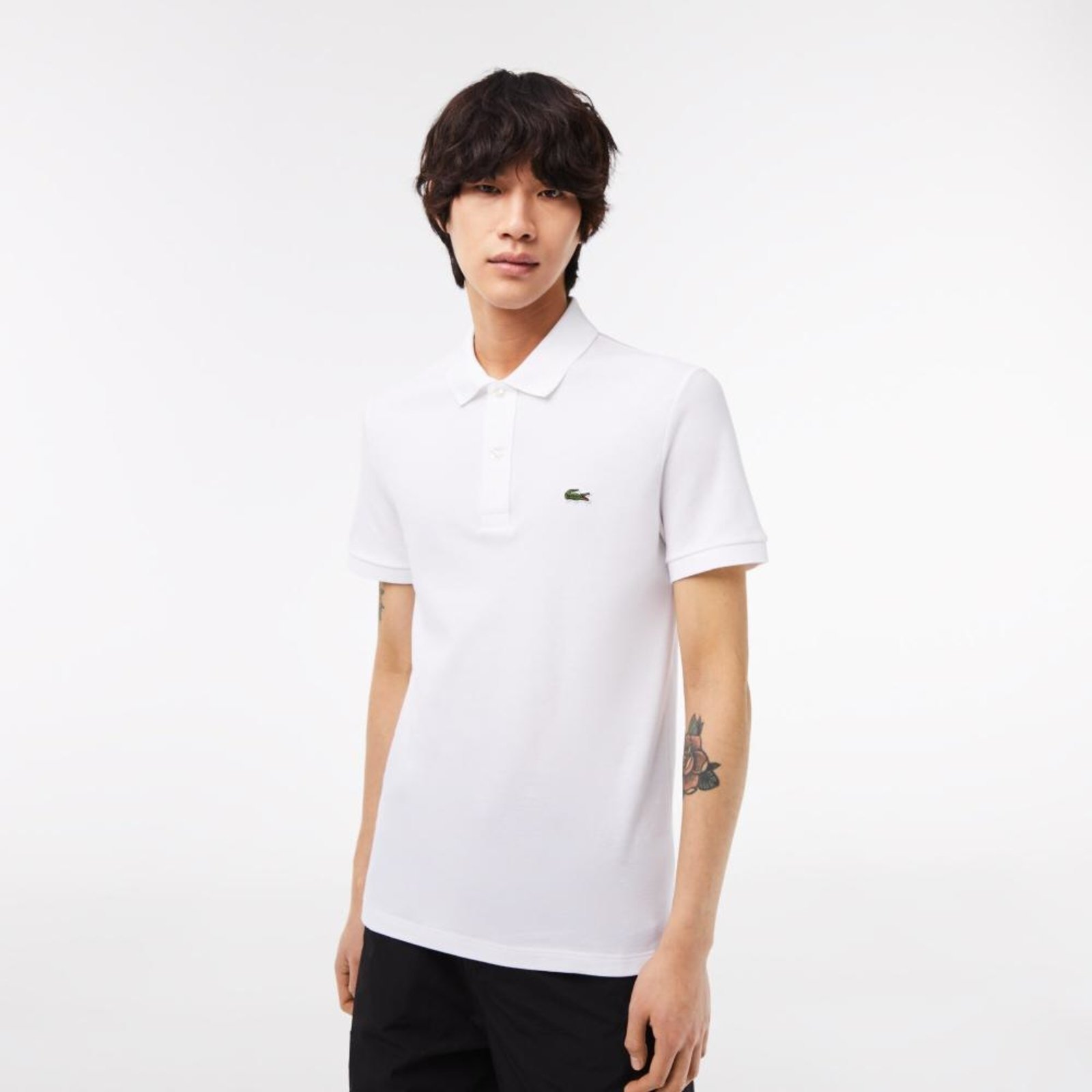 Camisa Polo masculina Slim Fit em petit piquet Branco