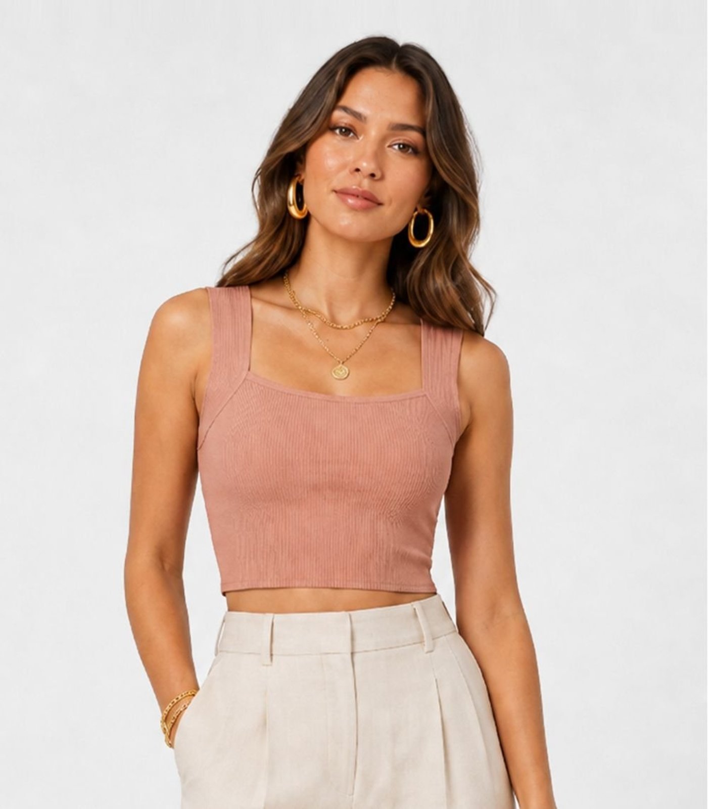 Cropped Feminino De Ribana Infinita Cor Marrom