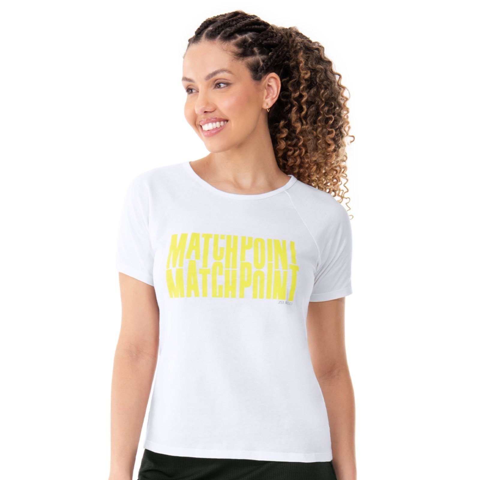 Camiseta Fitness em Viscose Match Point Branca