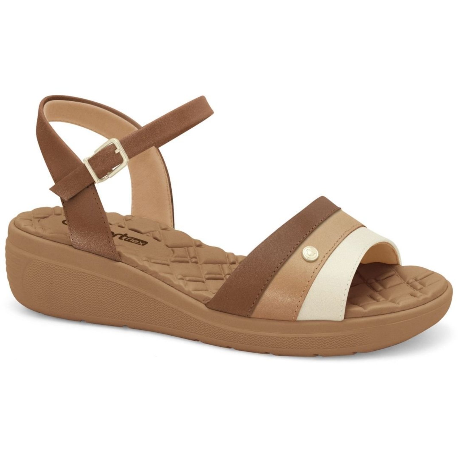 Sandália Feminina Anabela Comfortflex 2586403 - Damasco