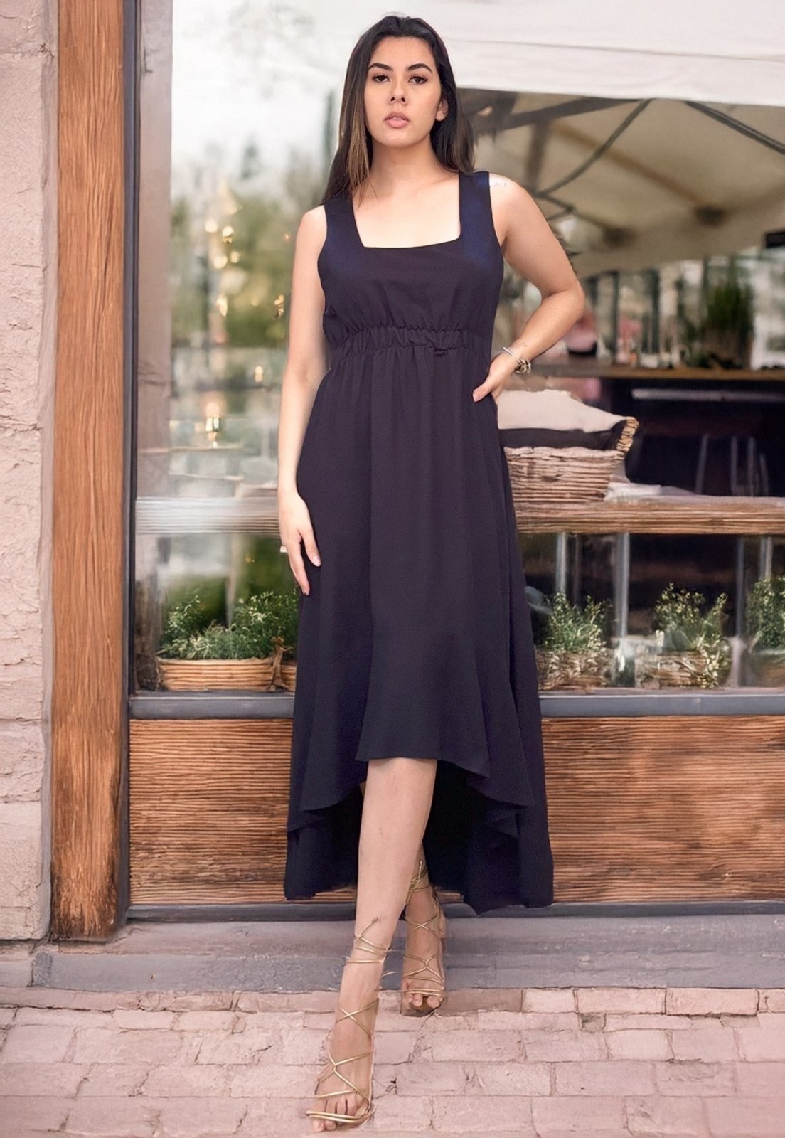Vista 3 Vestido Mullet Pitanga Regata Amazonia Vital preto