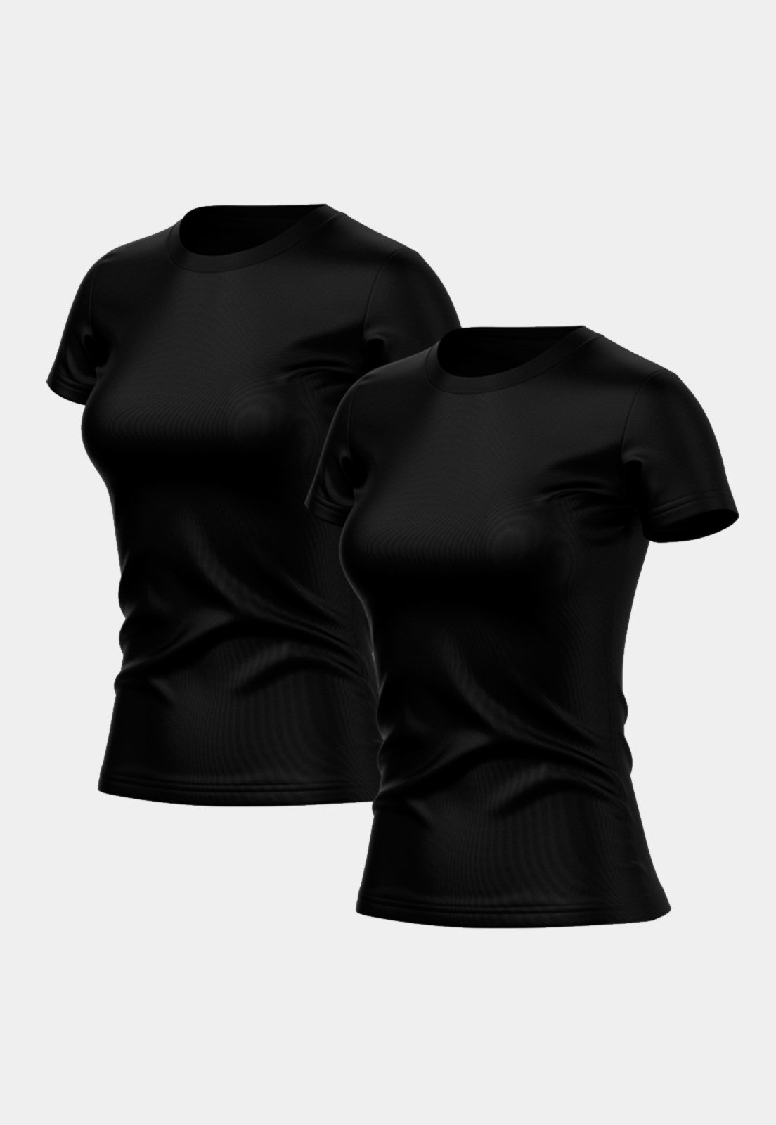 Vista 2 Kit 2 Camisetas Feminina Dry Fit Básica Lisa Proteção Solar UV Térmica Blusa Academia Esporte Camisa ADRIBEN multicolorido ADRIBEN multicolorido