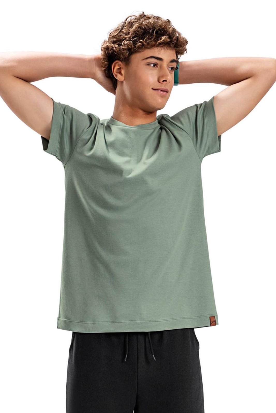 Infantil - Camiseta Suedine Juvenil Menino Elian Beats Verde