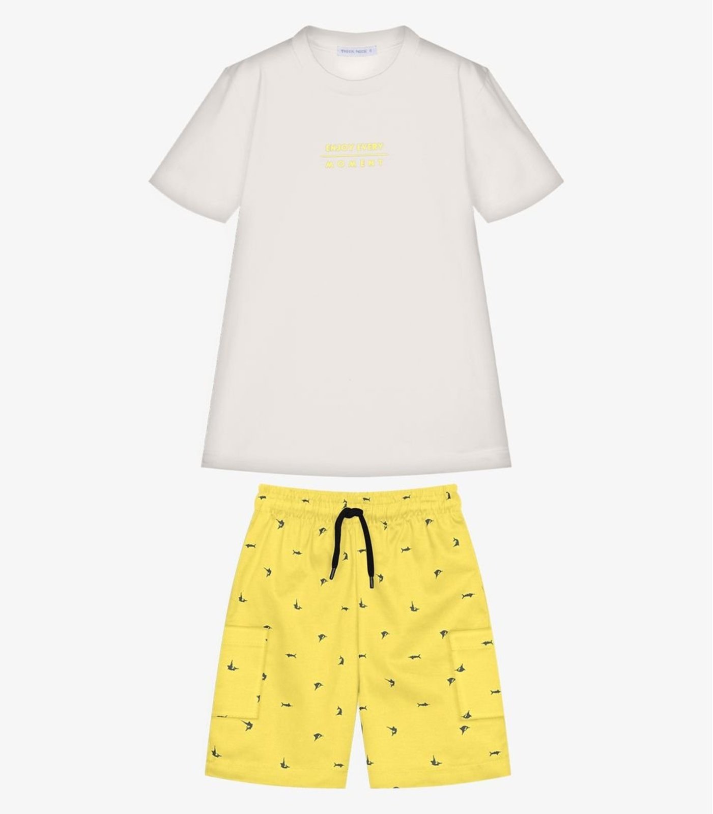 Infantil - Conjunto Camiseta Com Bermuda Trick Nick Bege