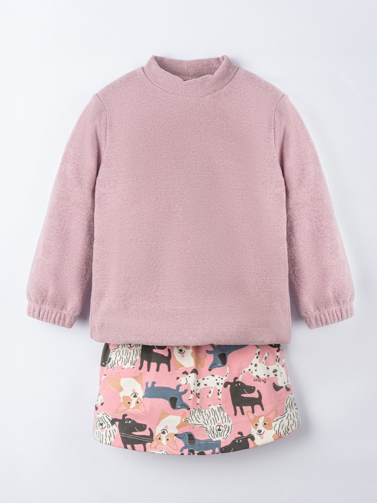 Infantil – Conjunto Bugbee Menina em Malha Estampada Rosa