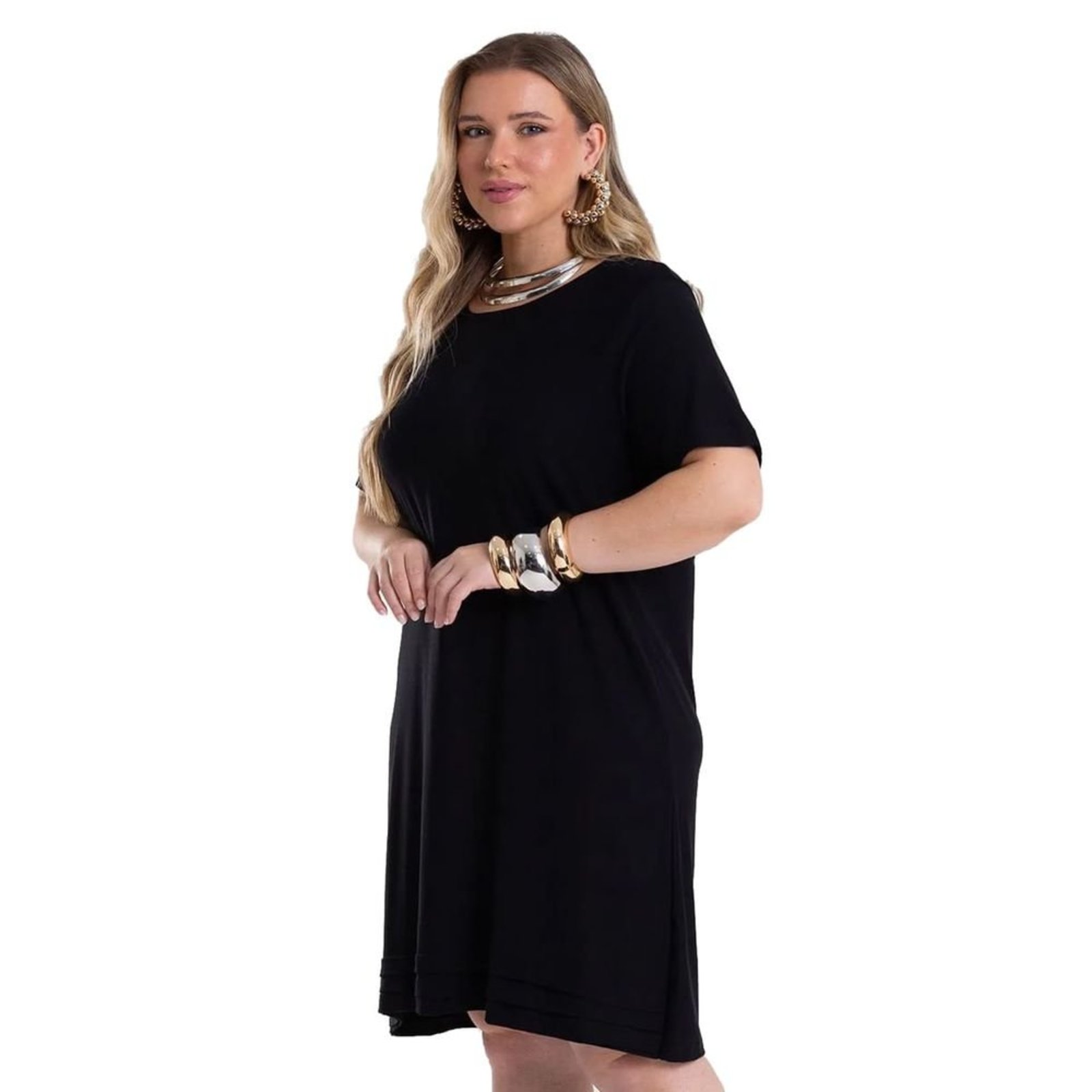 Vestido Feminino Secret Glam Midi Plus Size Viscose