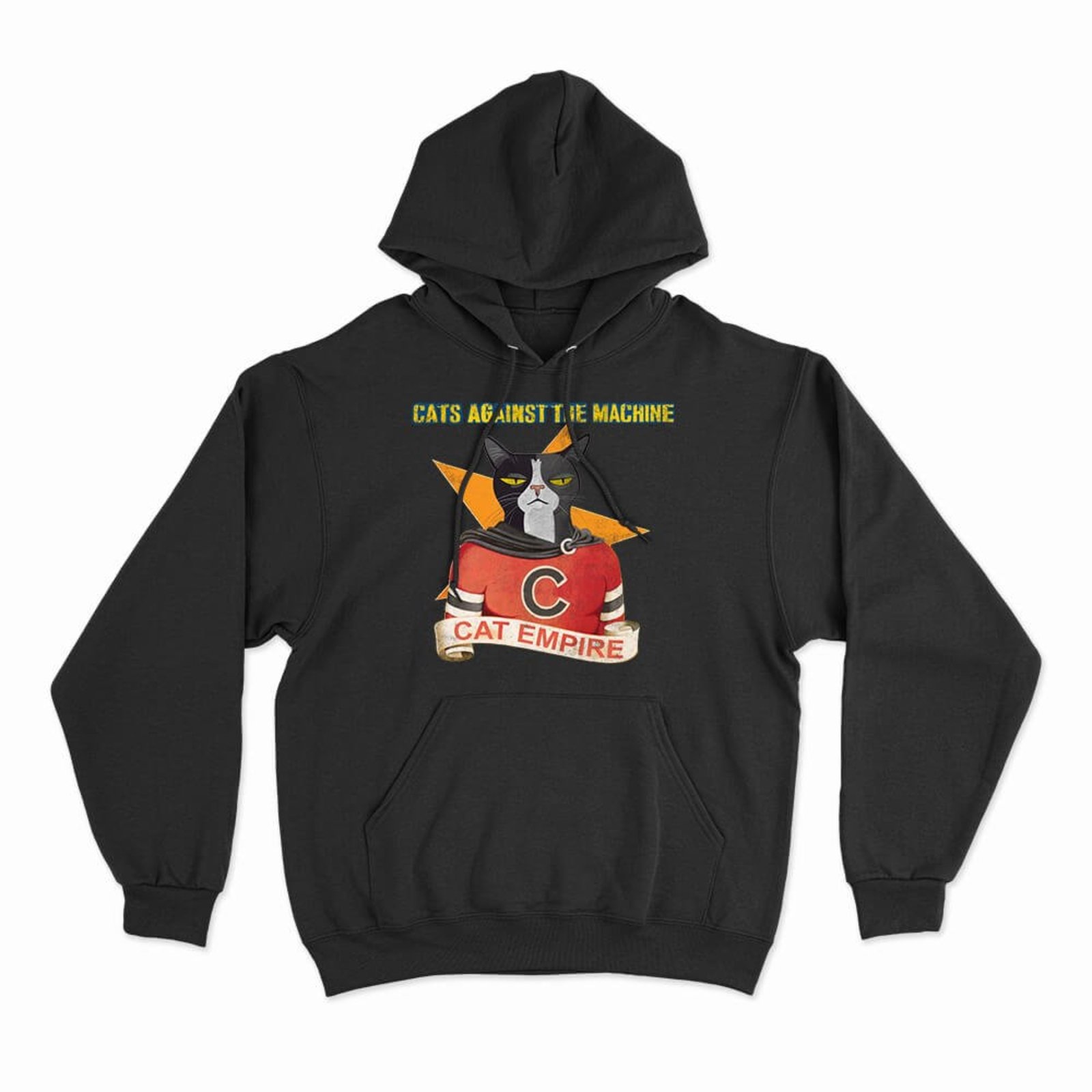 Moletom Com Capuz Cats Against The Machine - Preto - Casual - Studio Geek