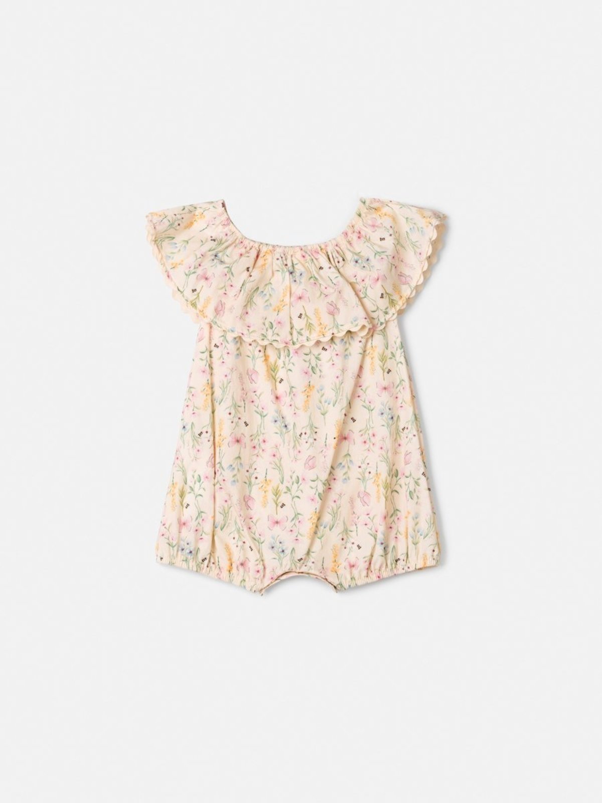 Infantil - Banho de Sol Macaquinho Floral com Golinha Bordada