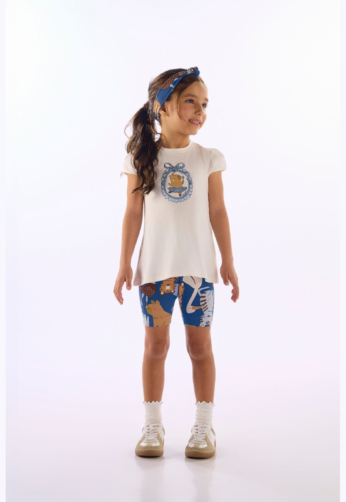 Infantil - Conjunto Blusa Bermuda Up Baby Branco