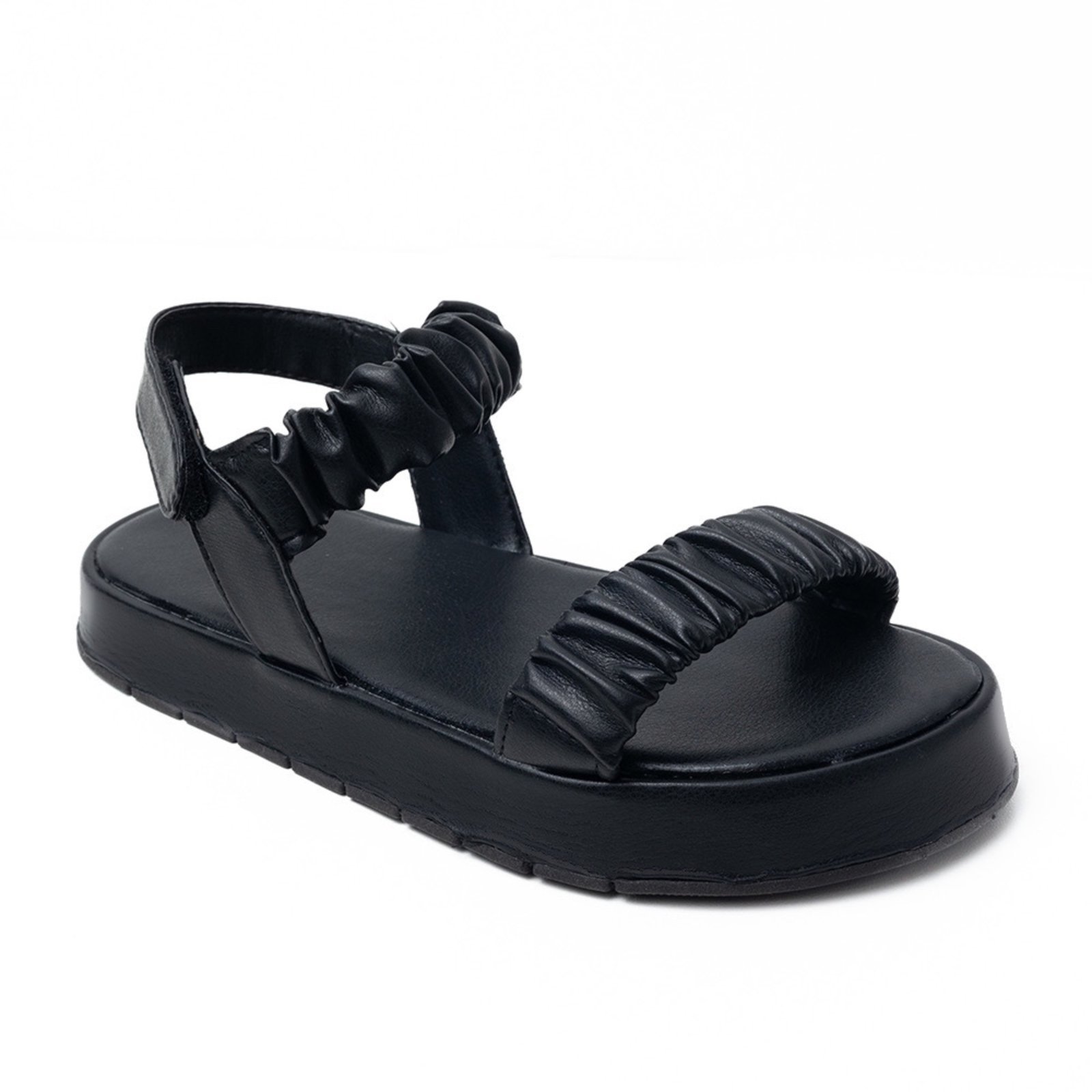 Papete Rasteira Sandalia Sola Alta Plataforma Preto Tellini Store