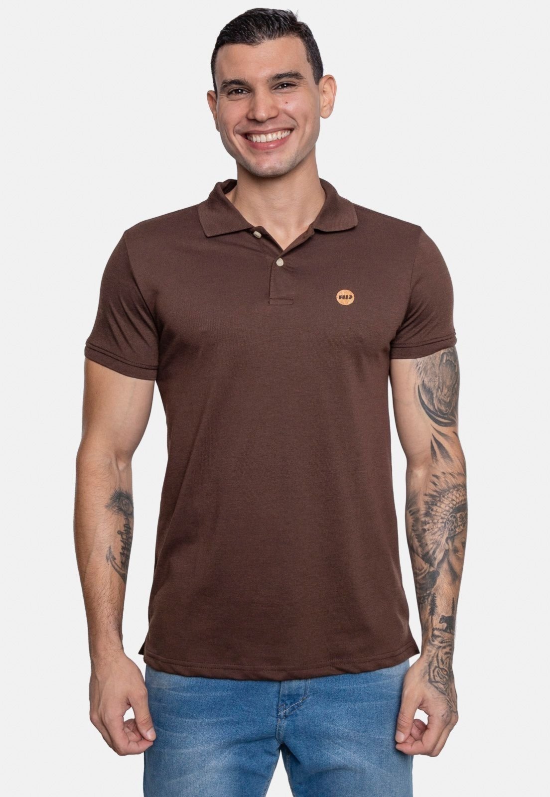 Camisa Polo HD Piquet Marrom