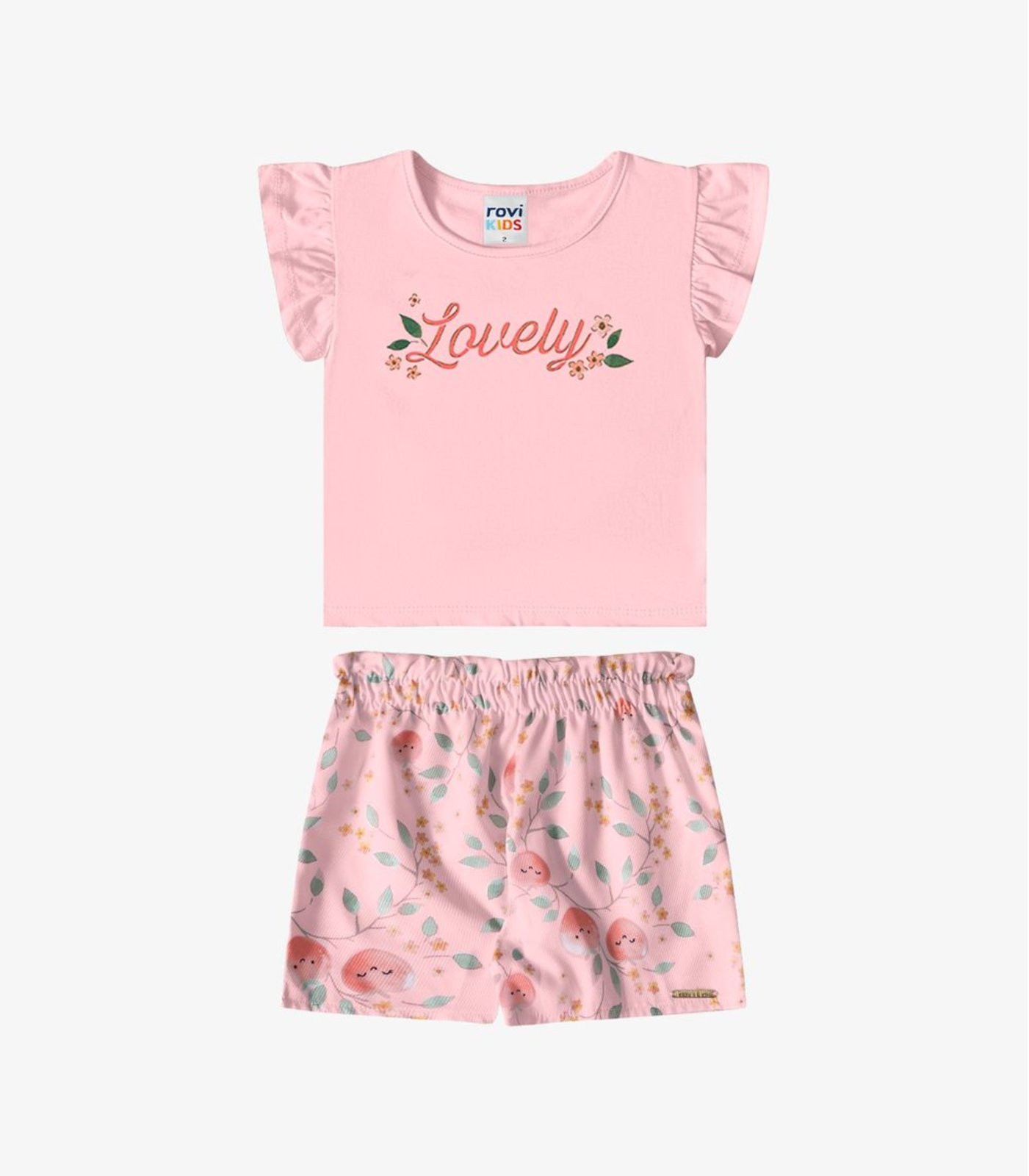 Infantil - Conjunto Verão Menina Com Foil Rovi Rosa