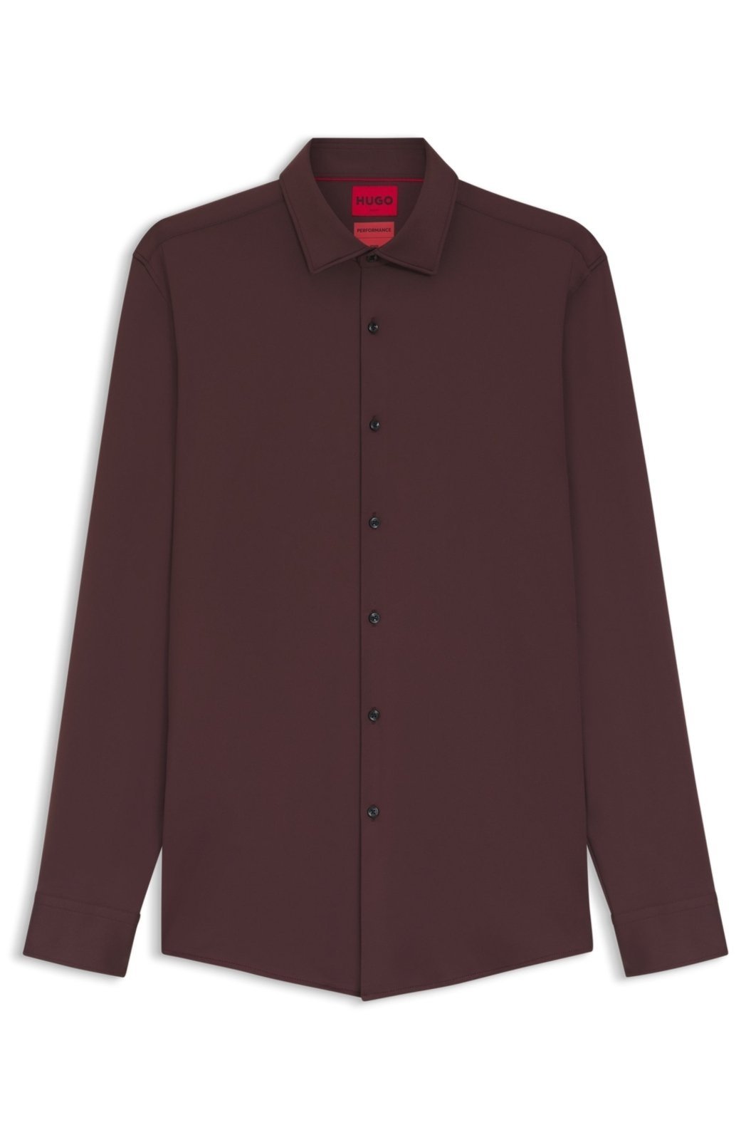 Camisa De Ajuste Slim Em Jersey Elástico De Alto Desempenho