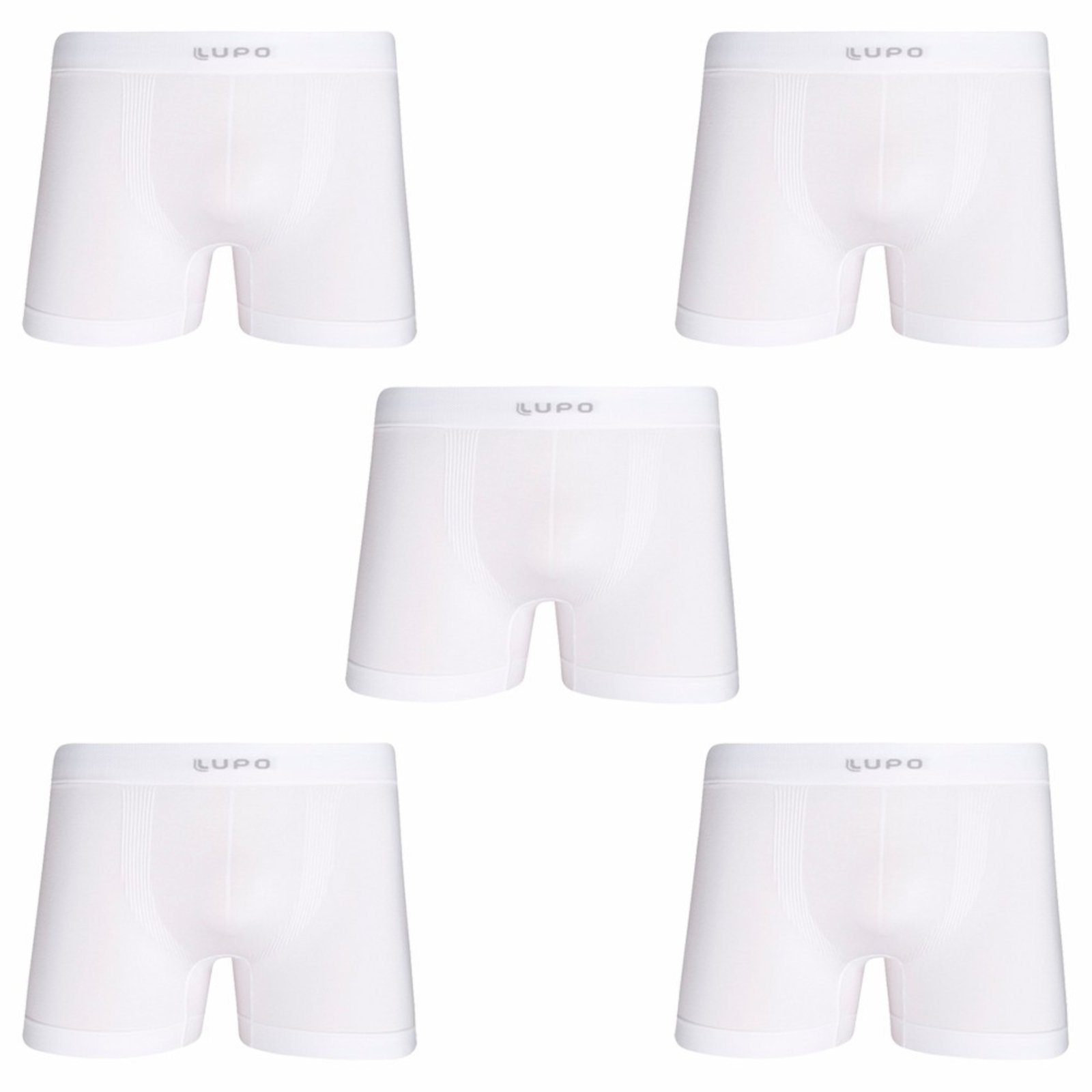 Kit/5 Cueca Lupo Boxer Micromodal 661-001 Branco