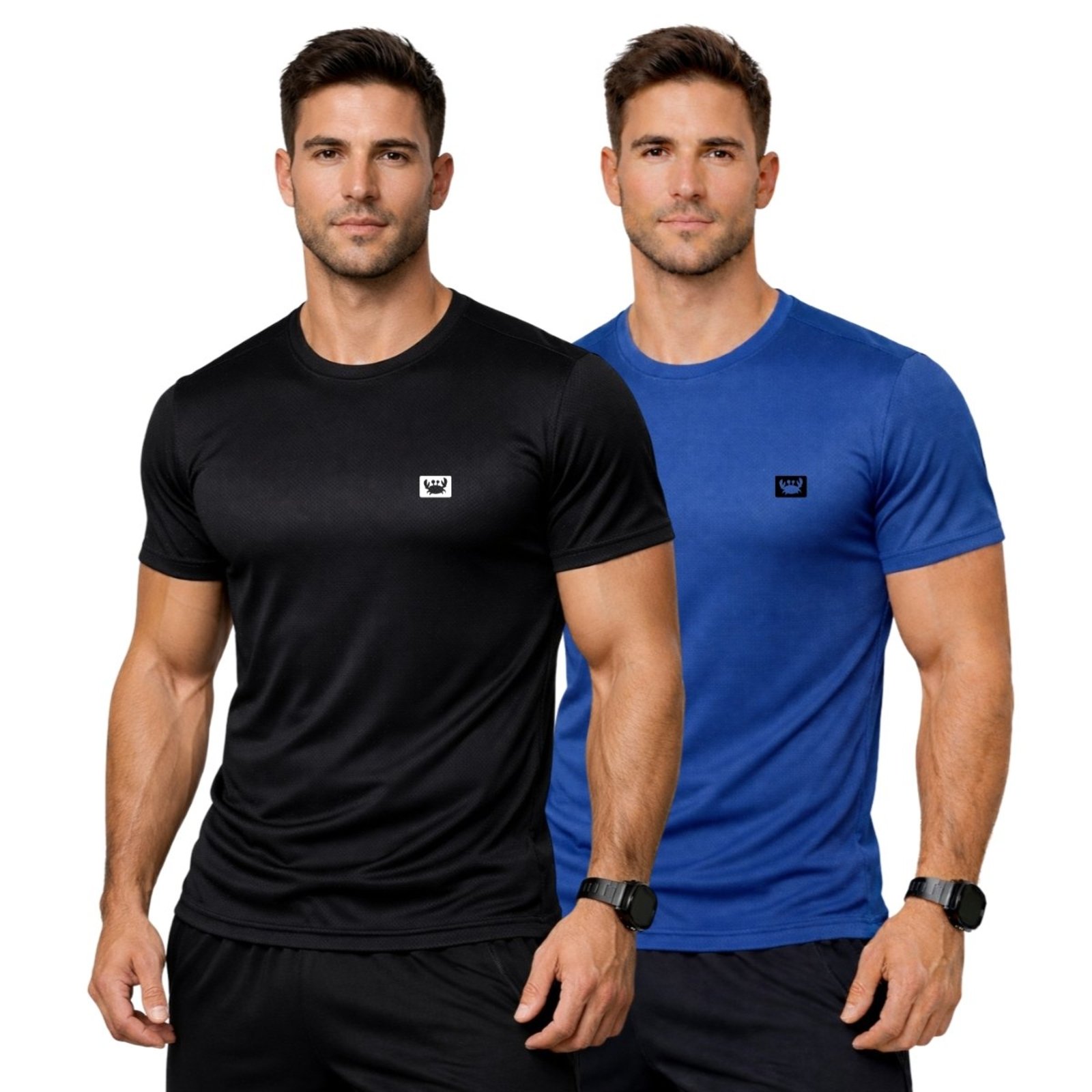 Kit 2 Camisetas Masculinas Dry Fit Esportivas Estampadas Gola Redonda