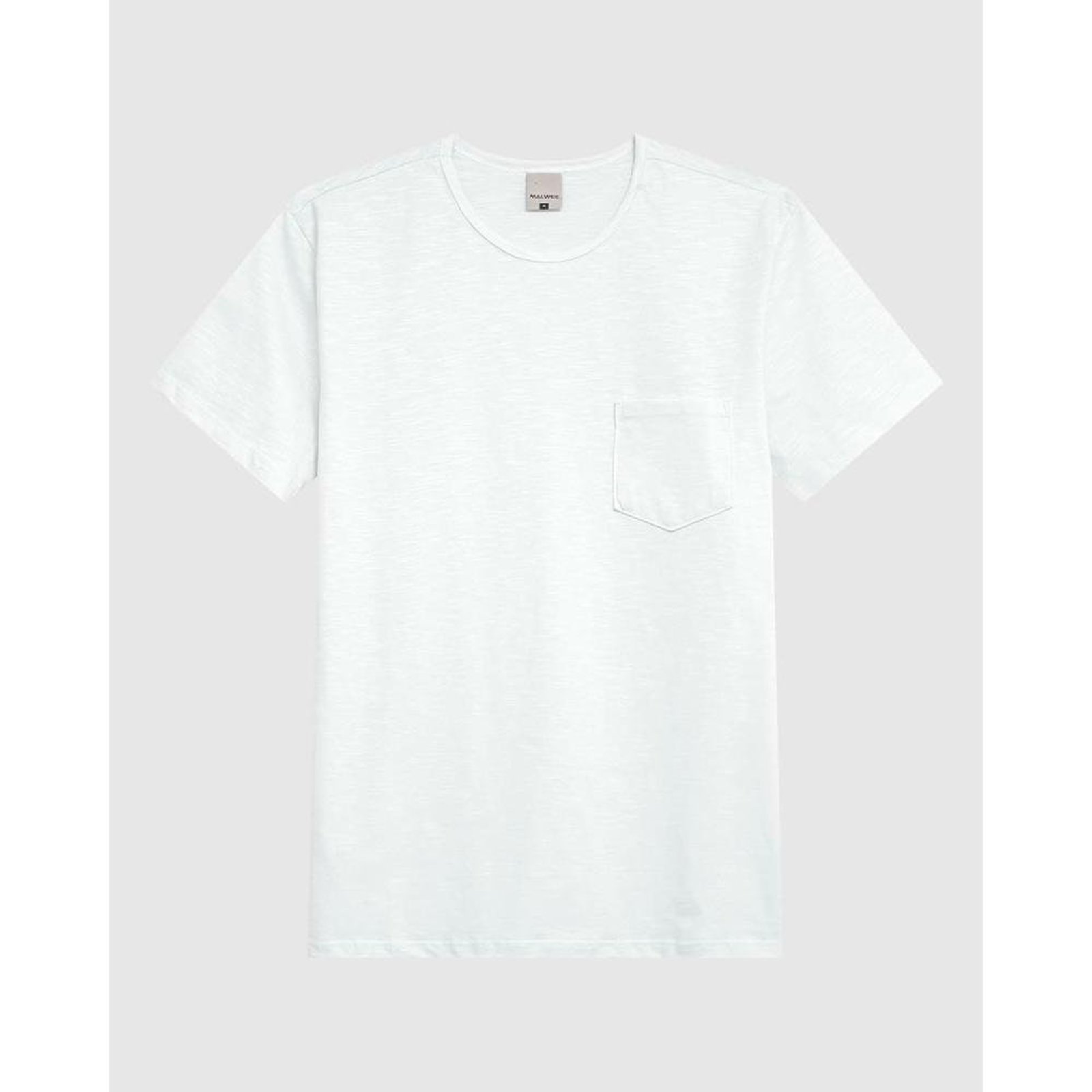 Camiseta Masculina Slim Bolso Frontal Em Malha Fio A Fio