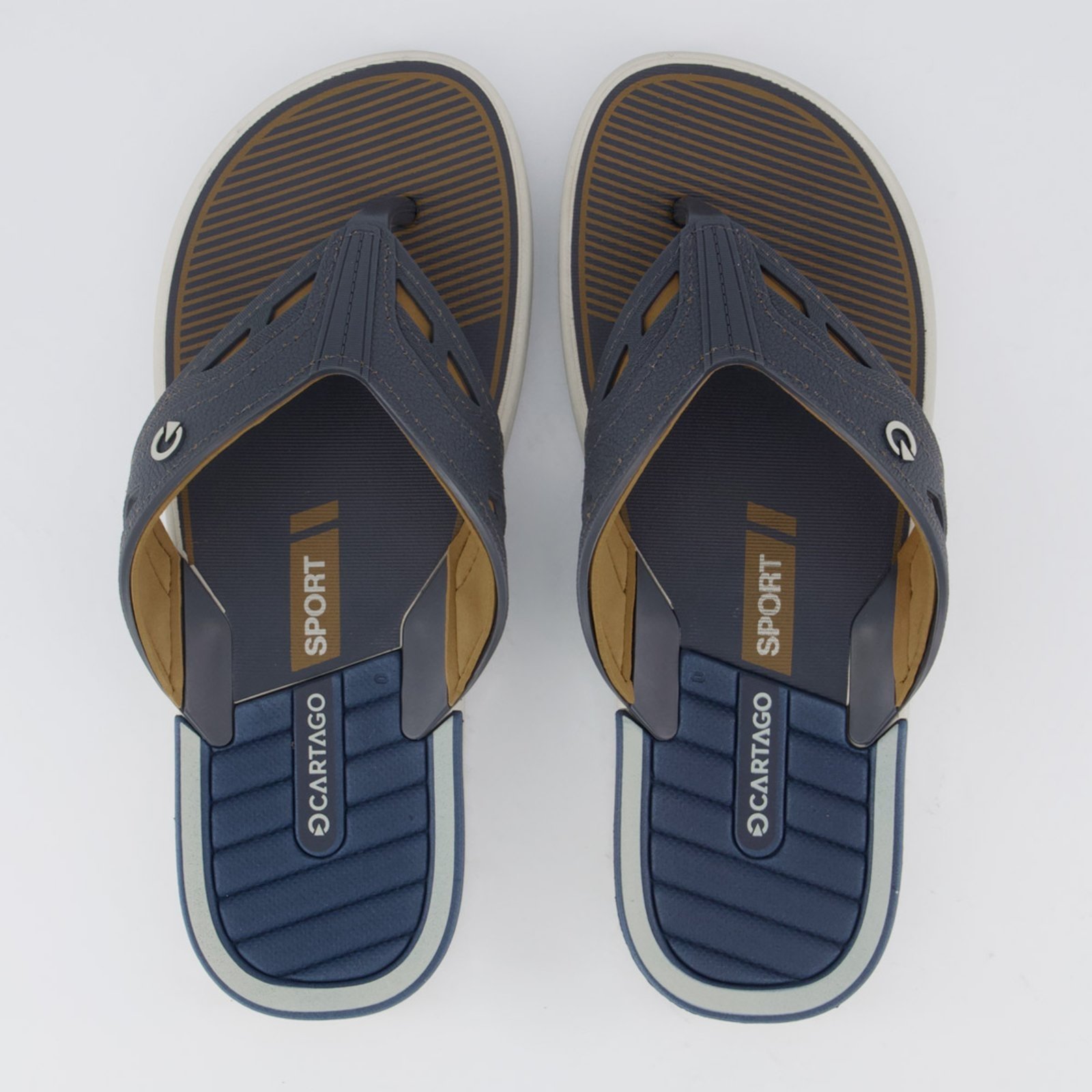 Chinelo Cartago Dallas Bege e Azul