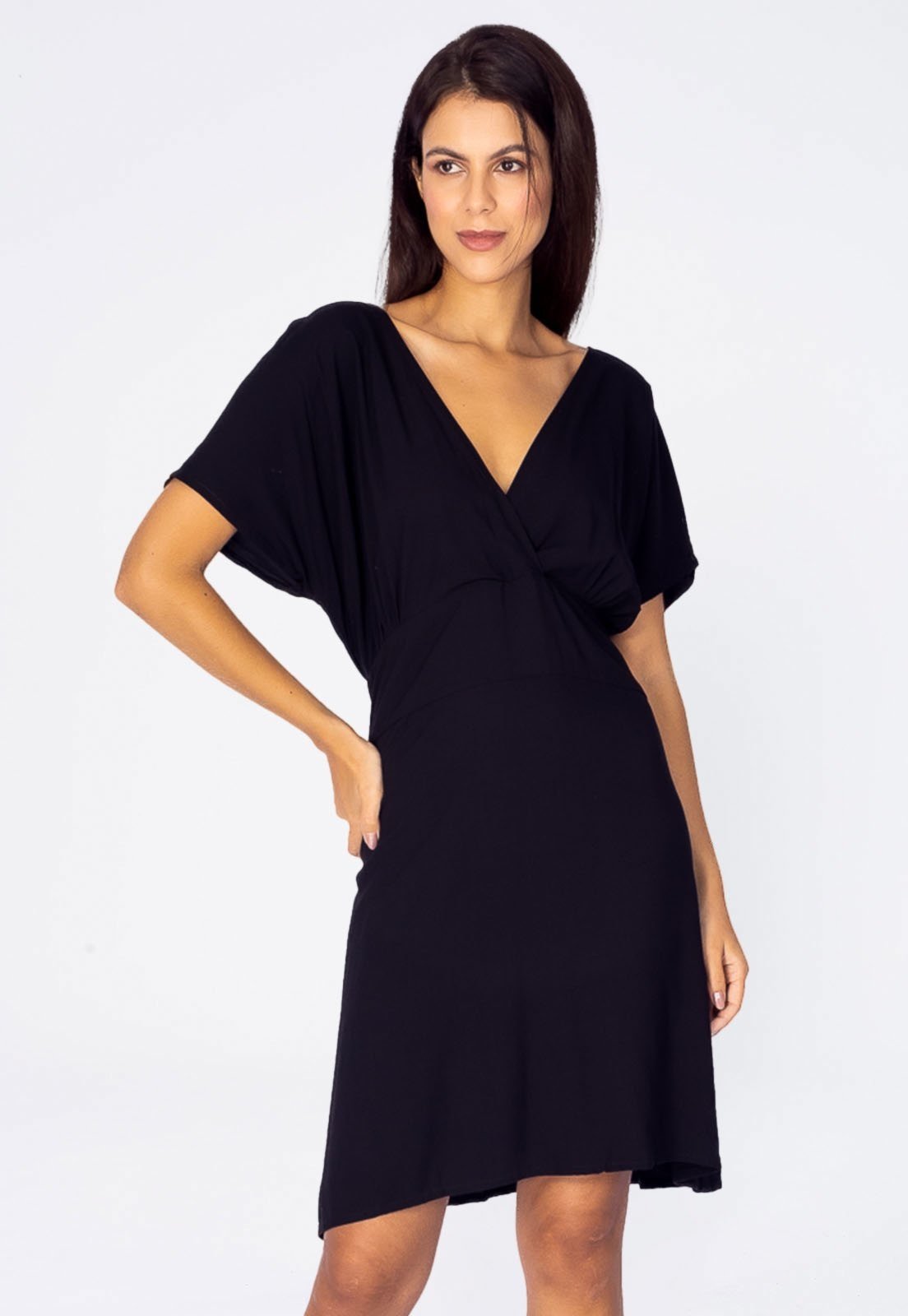 Vestido Curto Amazonia Vital Viscose Elastex nas Costas Preto