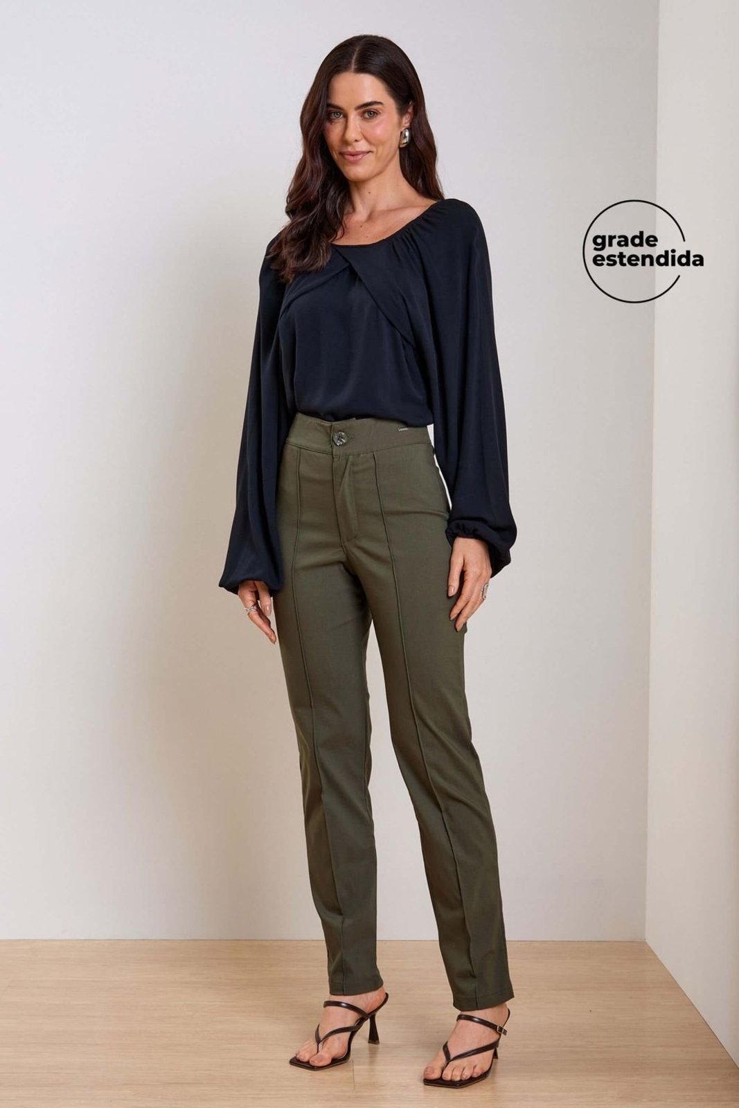 Calça Feminina Nervuras Marialícia Verde