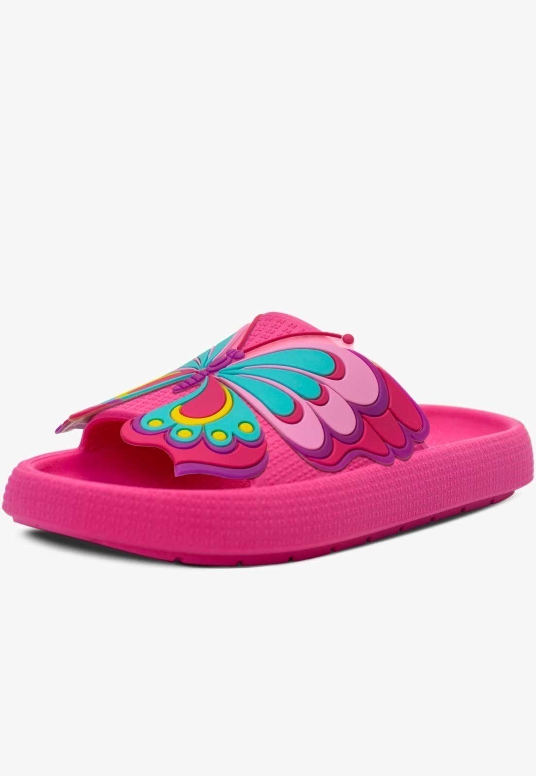 Infantil – Chinelo Nuvem Pópidi Feminina Menina Borboleta Pink