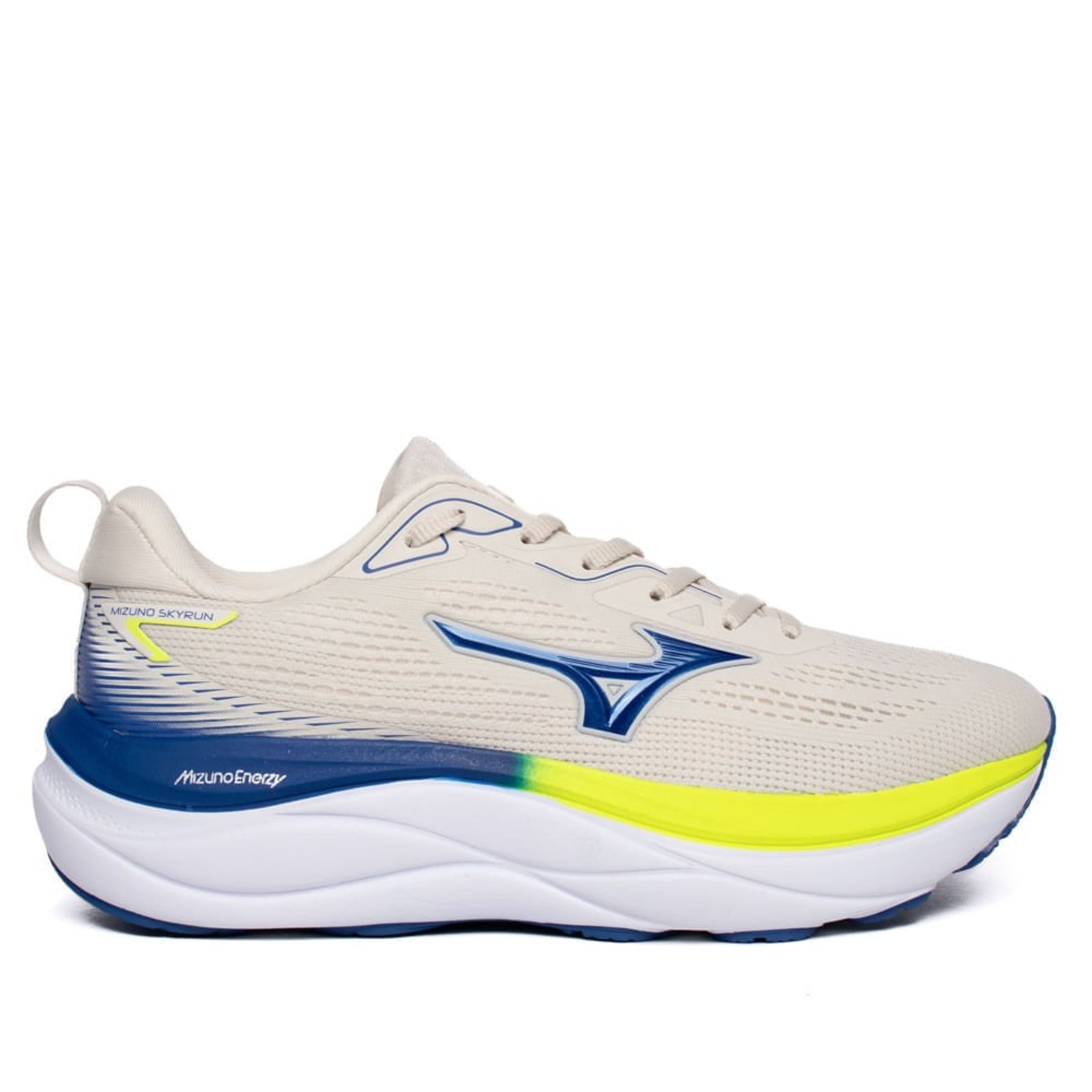 Tênis Masculino Mizuno Skyrun Corrida Enerzy Off White/Azul
