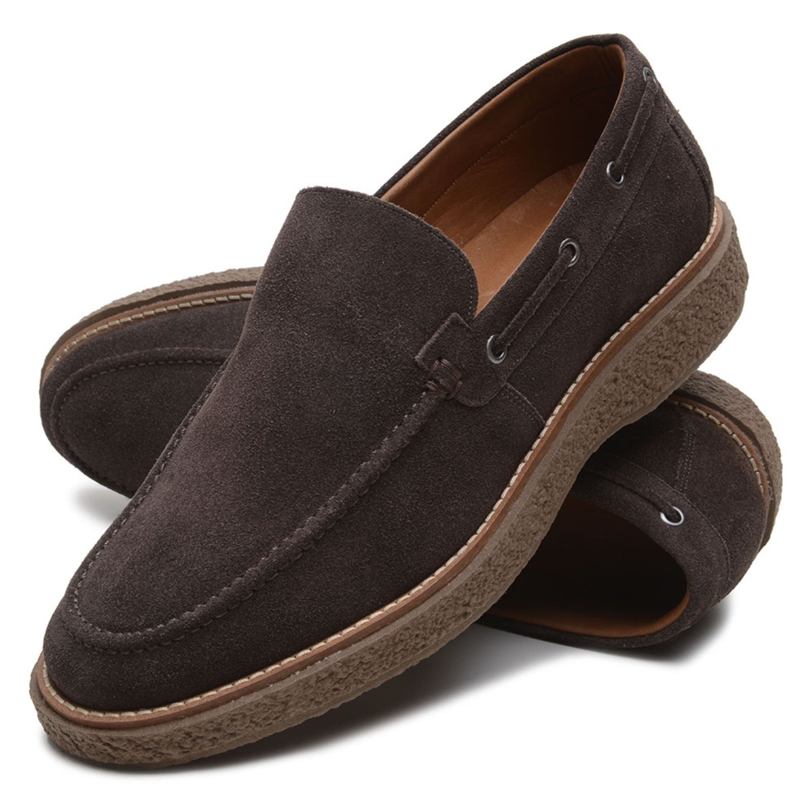 Sapato Masculino Casual Veritimo Dockside Em Couro Urbano Moderno Dia a Dia Conforto Café